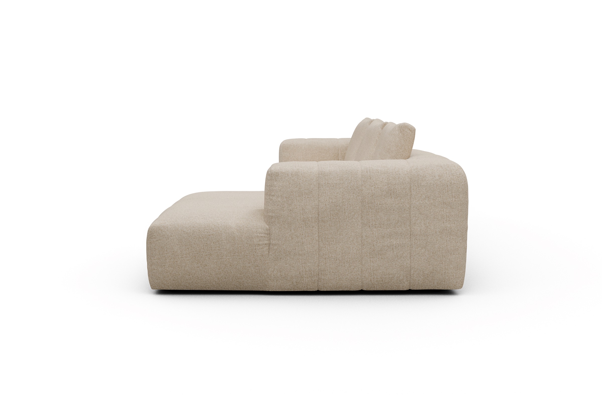 Ecksofa Hugo 2,5-Sitzer Armlehne links mit Chaiselongue Casone-Natural-Beige