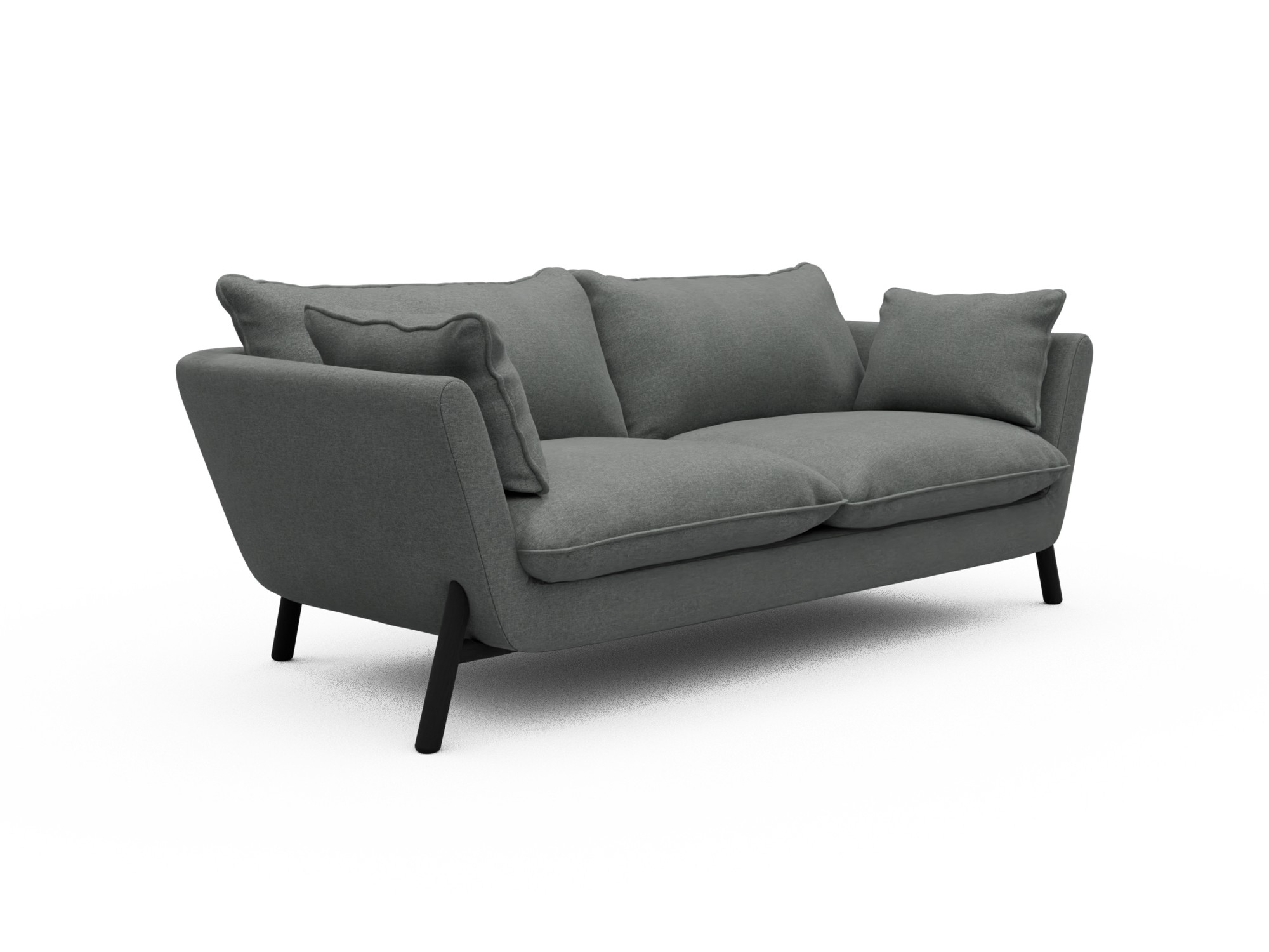 Skandi Home Sofa Emil Soft 2-Sitzer Beinfarbe Eiche Schwarz Satya-Steel moebelfaktor