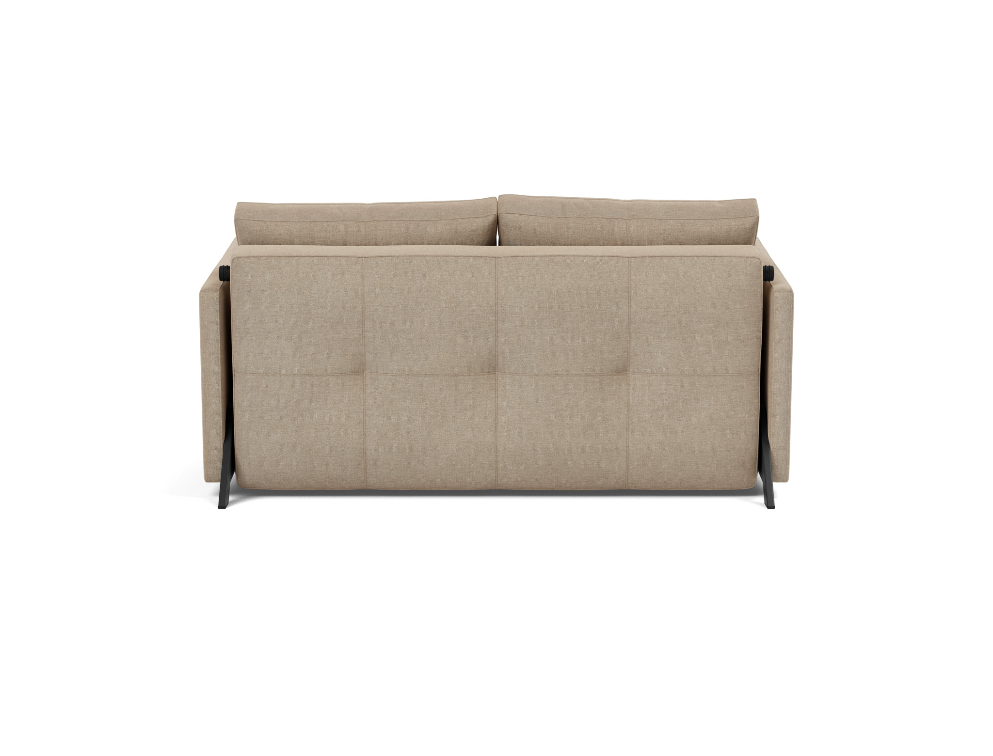 Schlafsofa Cubed mit Armlehnen 140 Flachgewebe Phobos 587-Mocha