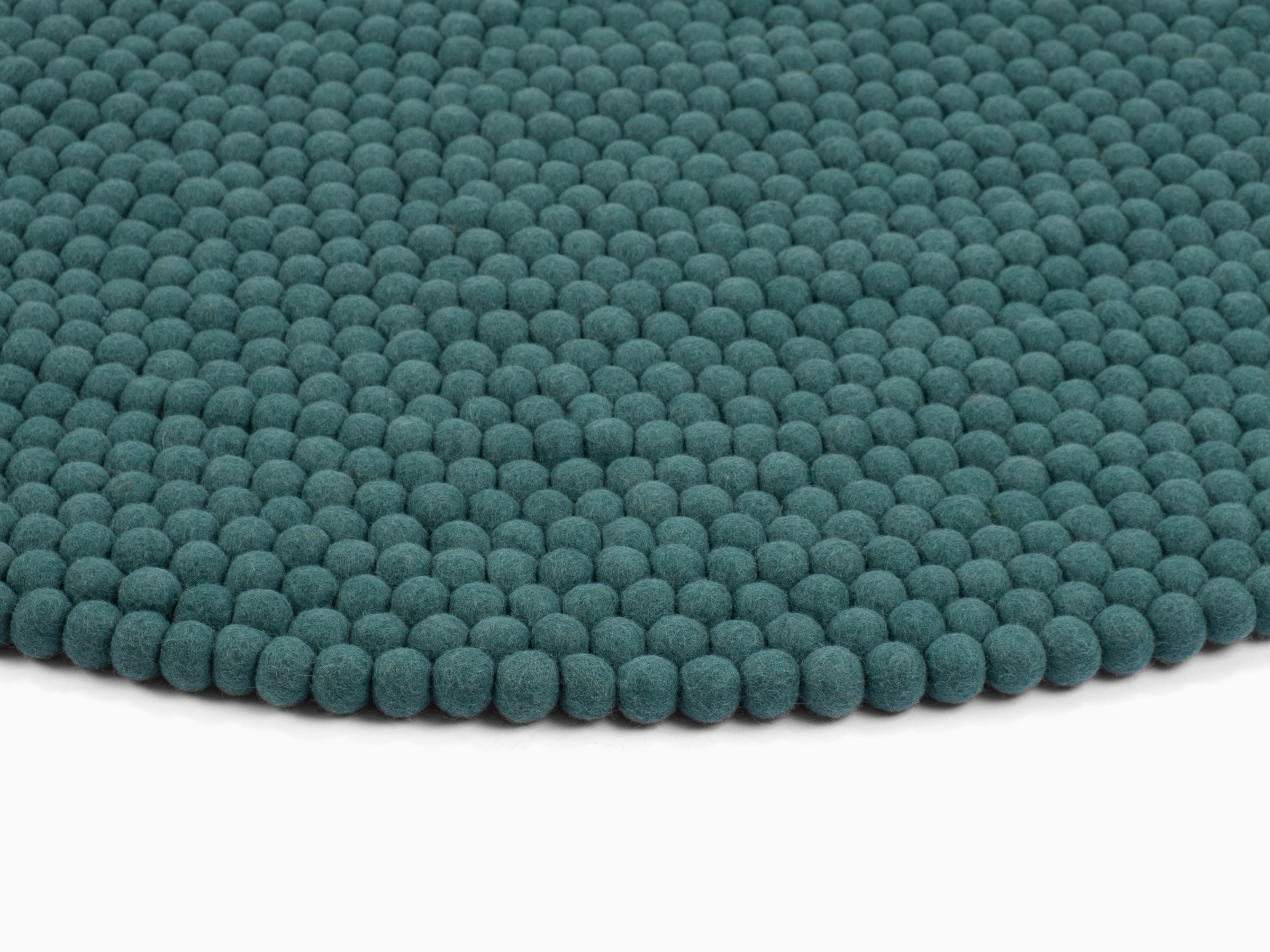 myfelt Noah Filzkugelteppich Petrol rund Ø 50 cm