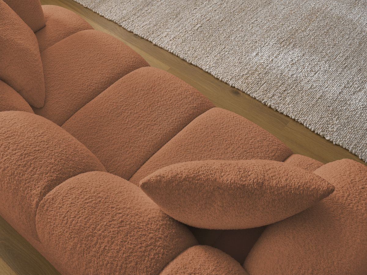 Bobochic Pamira Sofa 2-Sitzer Bouclé-Stoff Orange