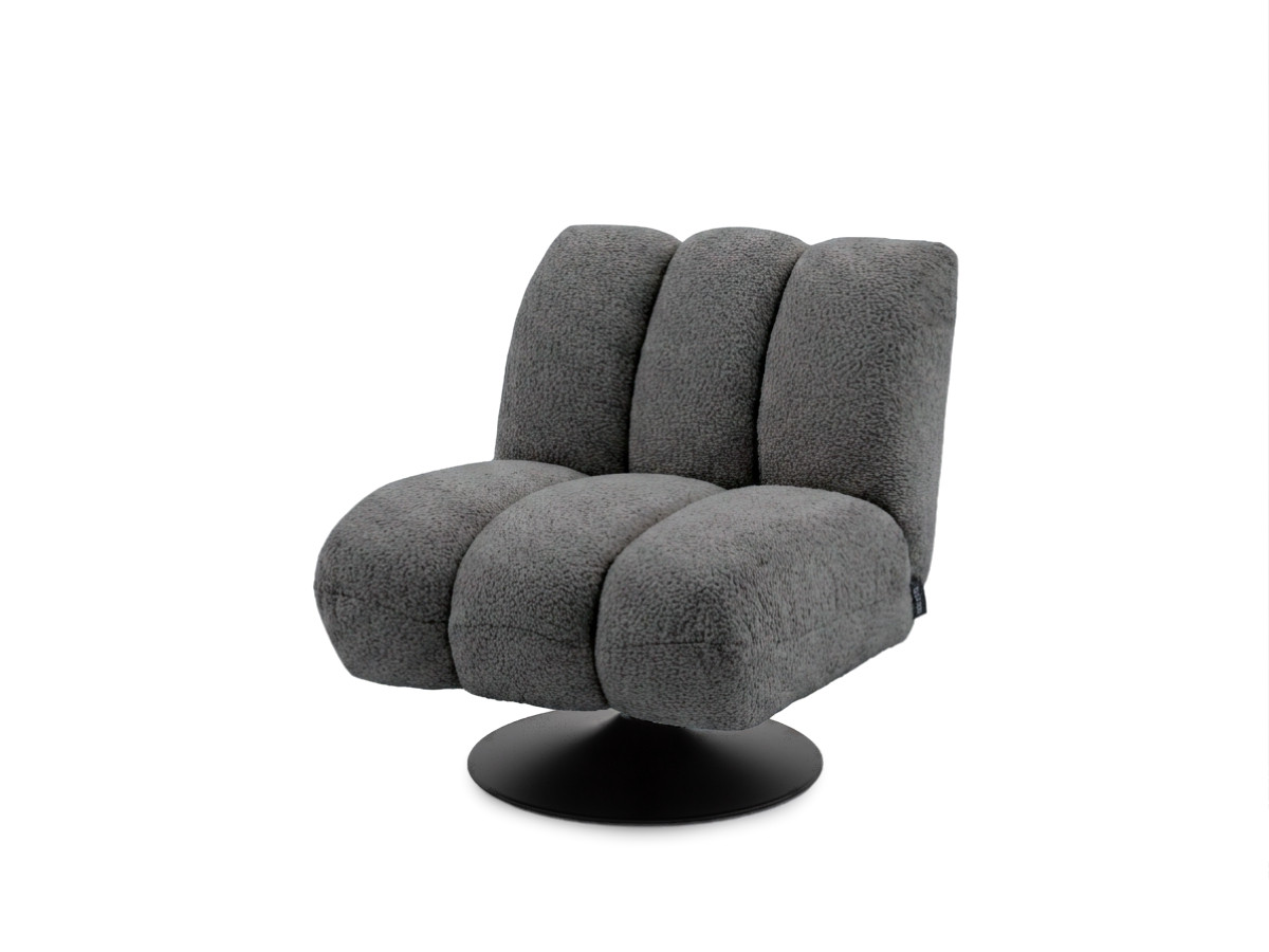 Bobochic Janissaire Sessel 79 × 89 cm Bouclé-Stoff Dunkelgrau