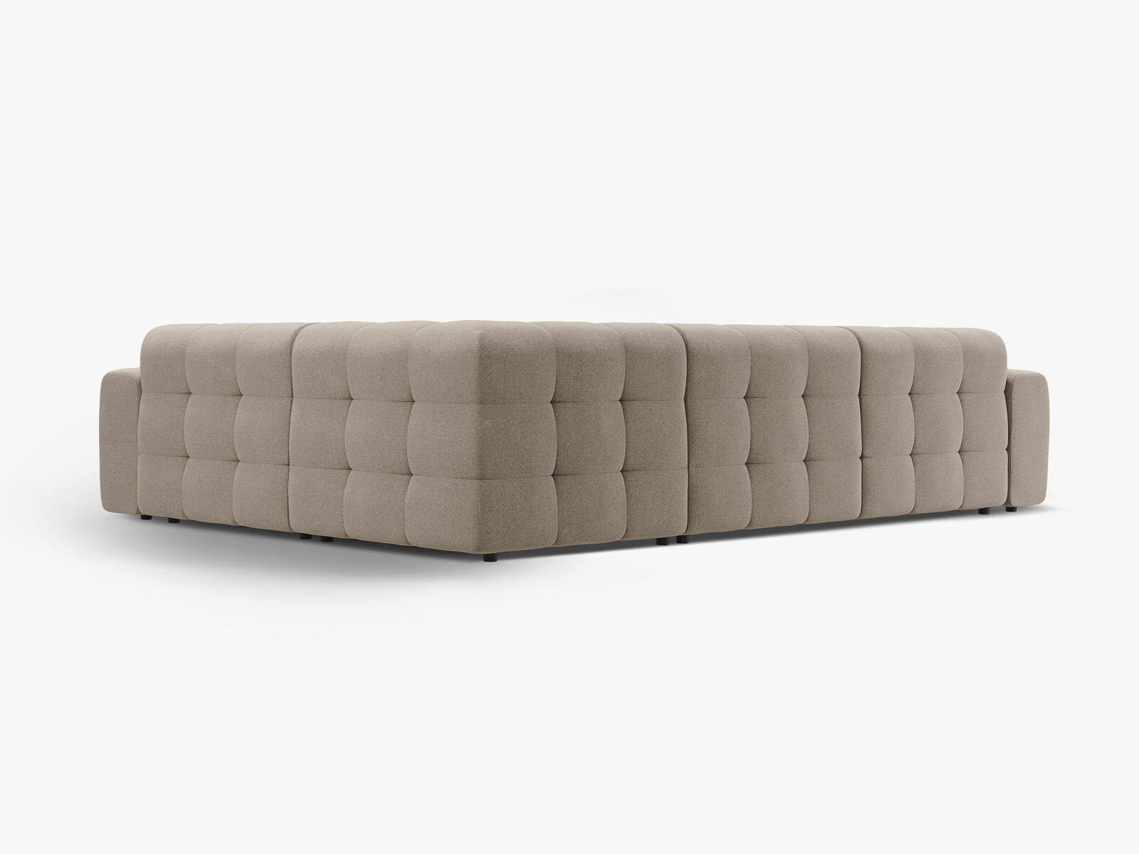 Micadoni Ecksofa Kendal 6-Sitzer Rechts Strukturierter Stoff Dunkelbeige