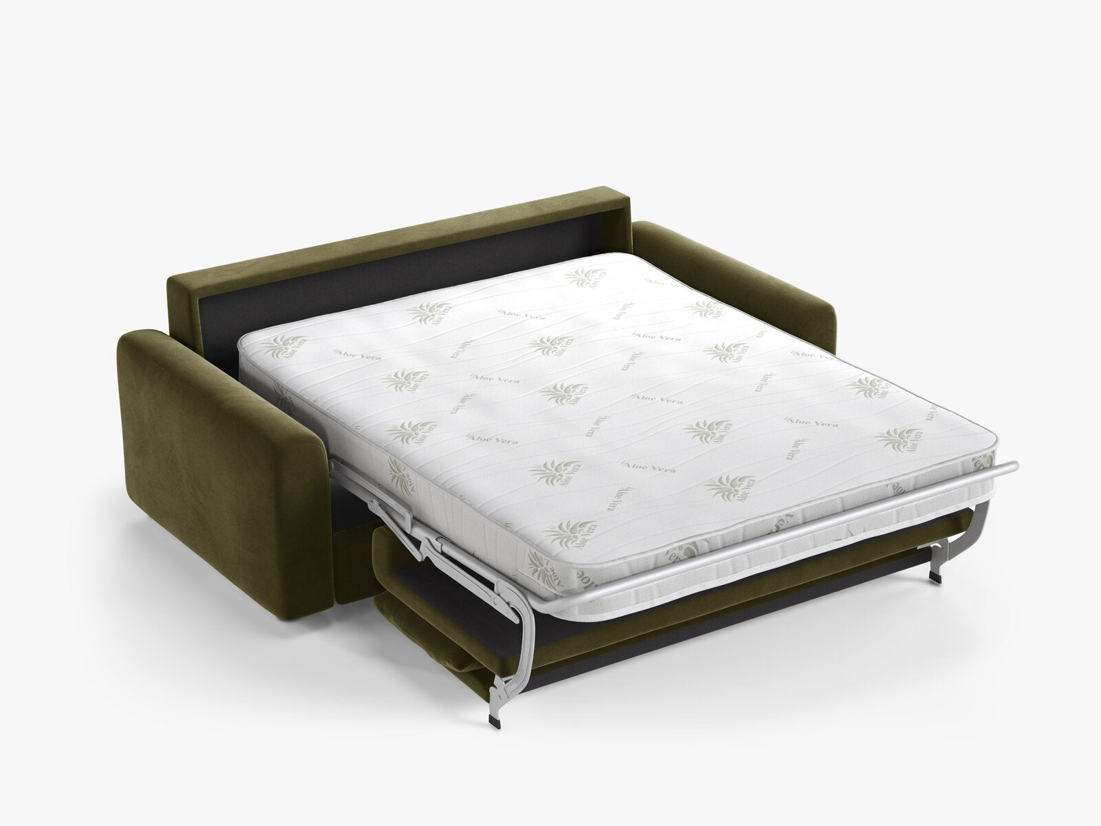 Micadoni Sofa mit Schlaffunktion David 3-Sitzer Samt Salvador Grün