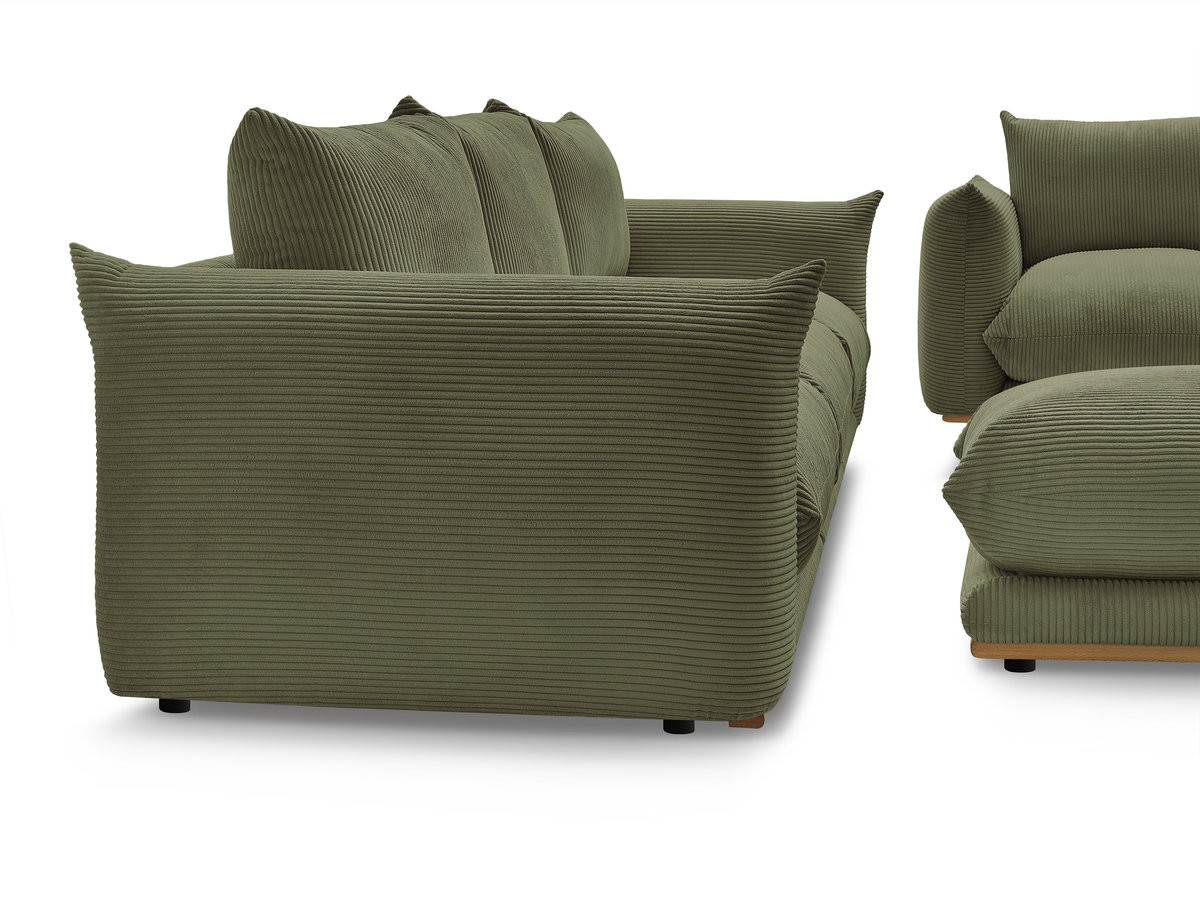 Bobochic Ernest Sofa 5-Sitzer mit Pouf Cordsamt Grün