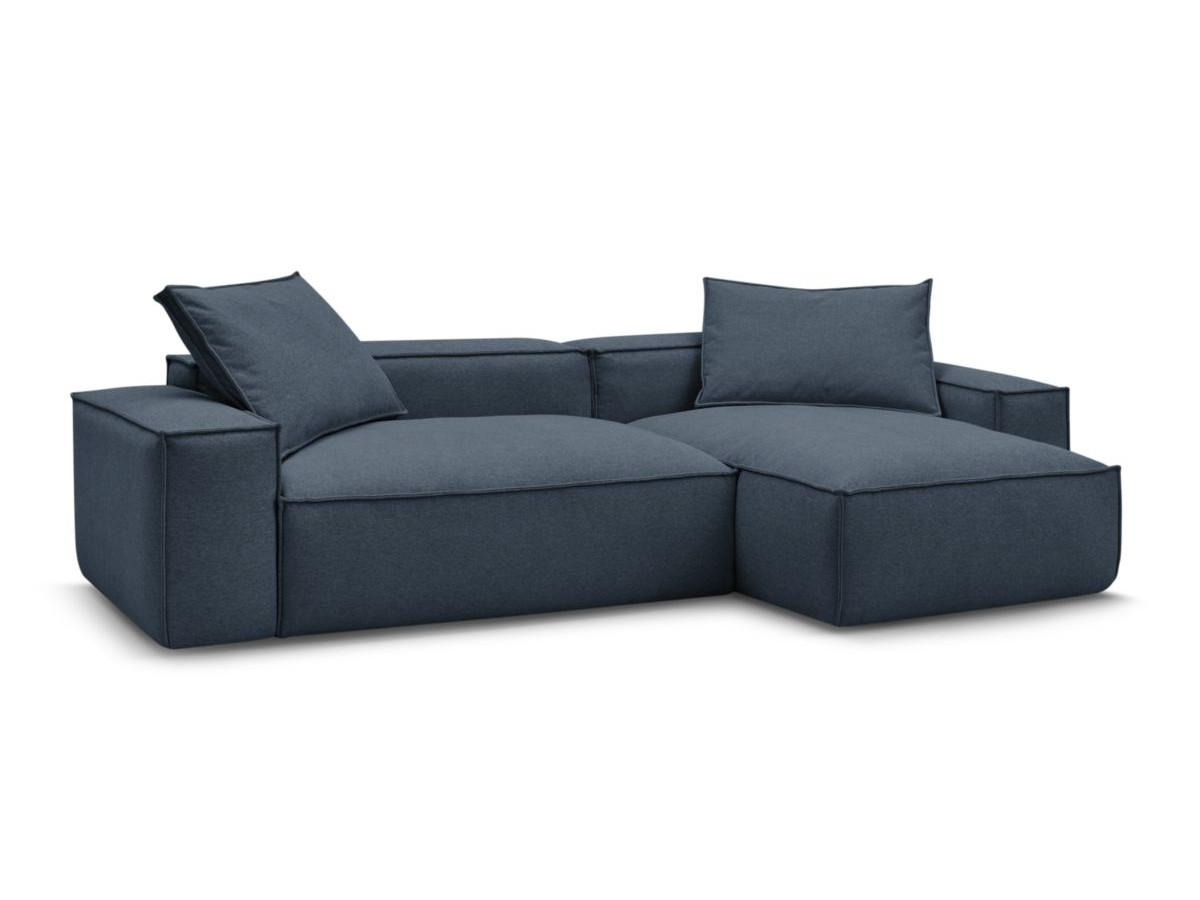 Bobochic Boheme Ecksofa, 2 Kissen Melange-Stoff Dunkelblau