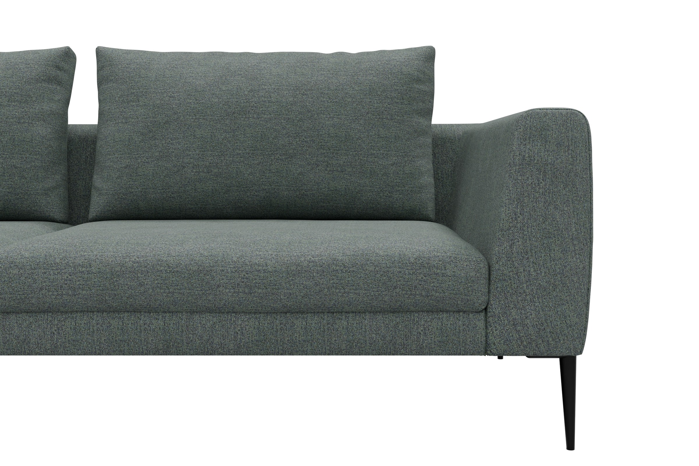 Ecksofa Paul Relax-Ecke rechts mit 3-Sitzer Boucle Carreno 770-Cielo-Blue