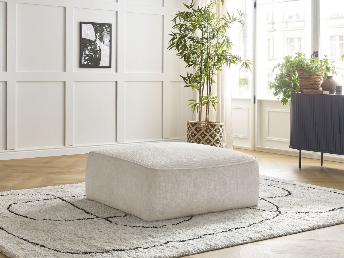 Bobochic Leopold Pouf Strukturstoff Beige