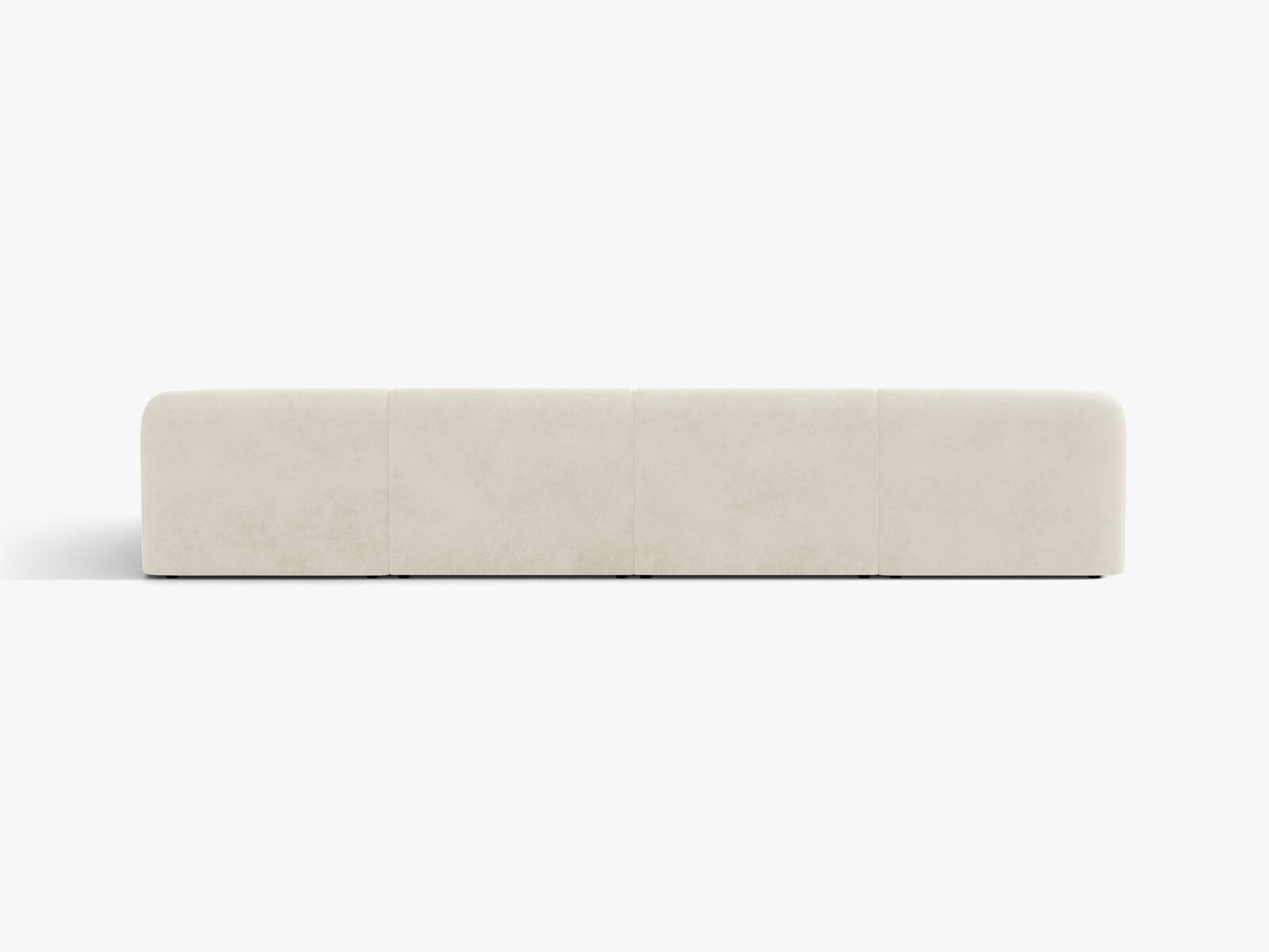 Micadoni Panorama-Sofa Miley 5-Sitzer Samt Bluvel Helles Beige