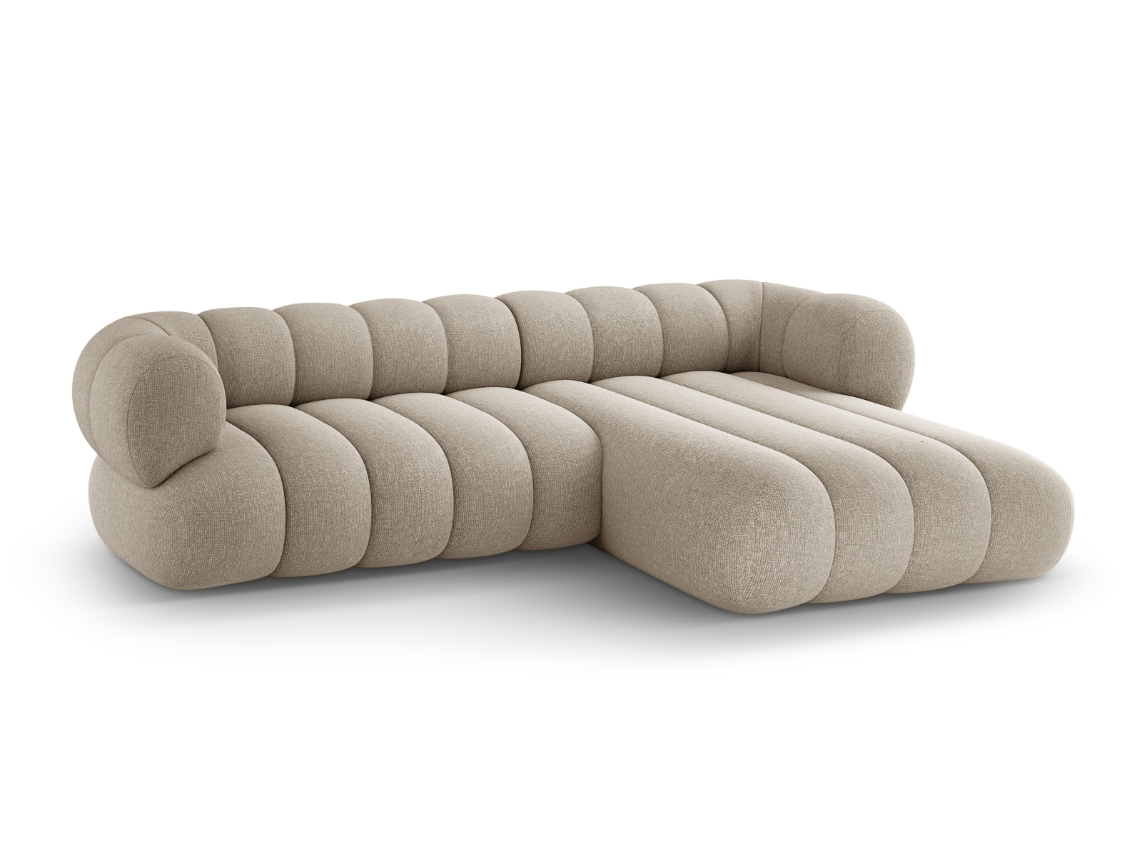 Cosmopolitan Design Ecksofa Koge 5-Sitzer Chenille Eden Dunkelbeige Rechts