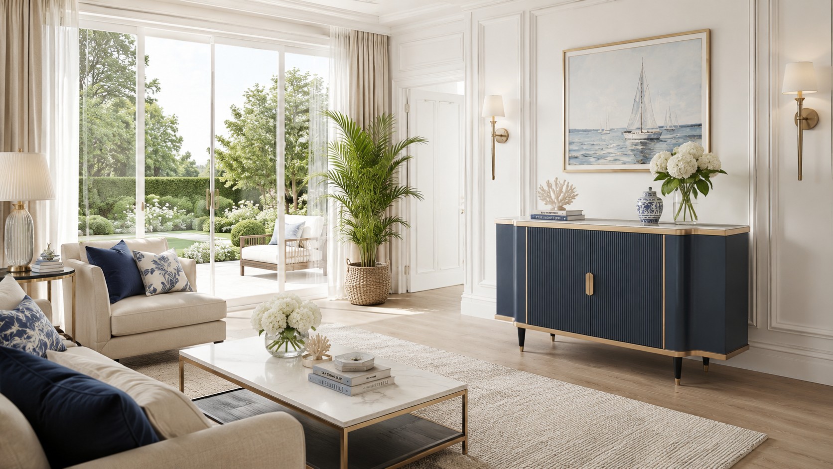 Livin Hill Sideboard Stilig Dunkles Graublau
