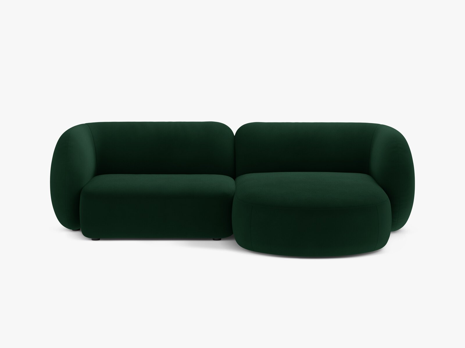 Micadoni Ecksofa Kate 2-Sitzer Rechts Samt Salvador Flaschengrün
