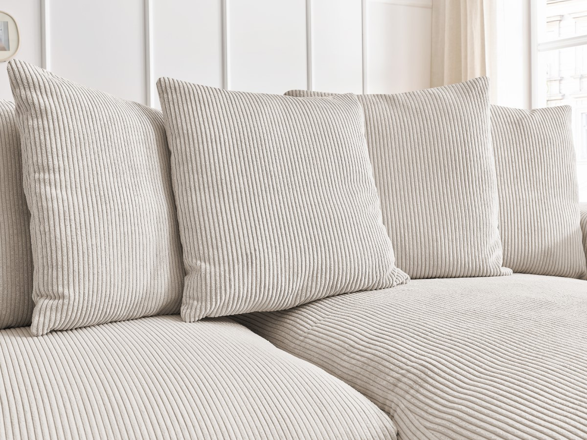 Bobochic Voltaire Ecksofa 310 × 174 cm Cordsamt Beige