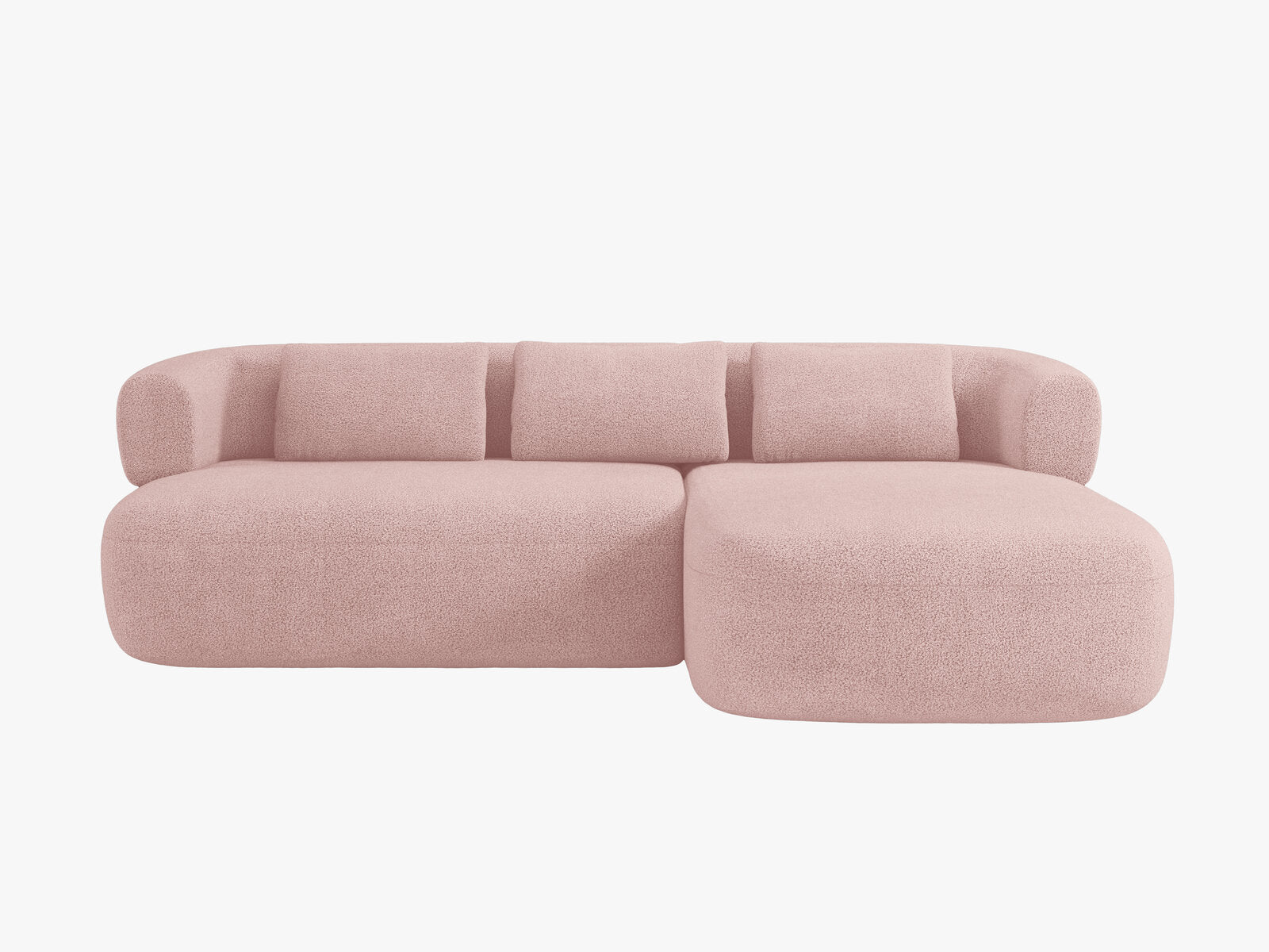 Micadoni 5-Sitzer Ecksofa Jenny Rechts Boucle Now or Never Puderrosa