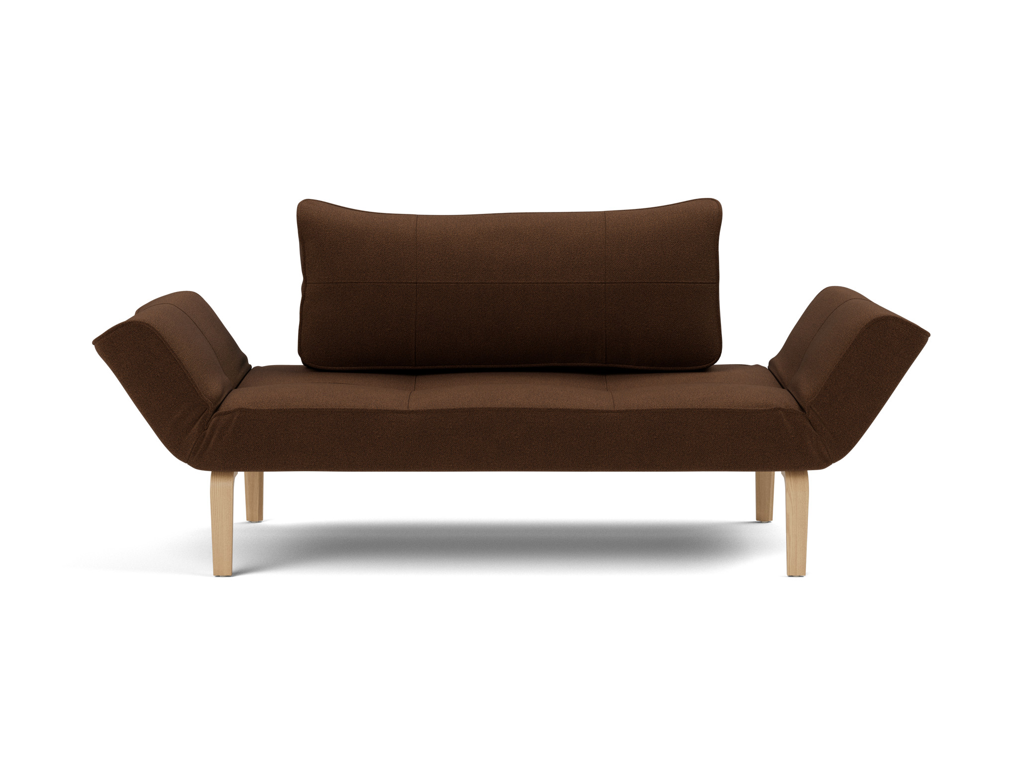 Tagesbett Zeal Strukturierter Stoff Taura 359-Cappuccino Beine Bow Eiche
