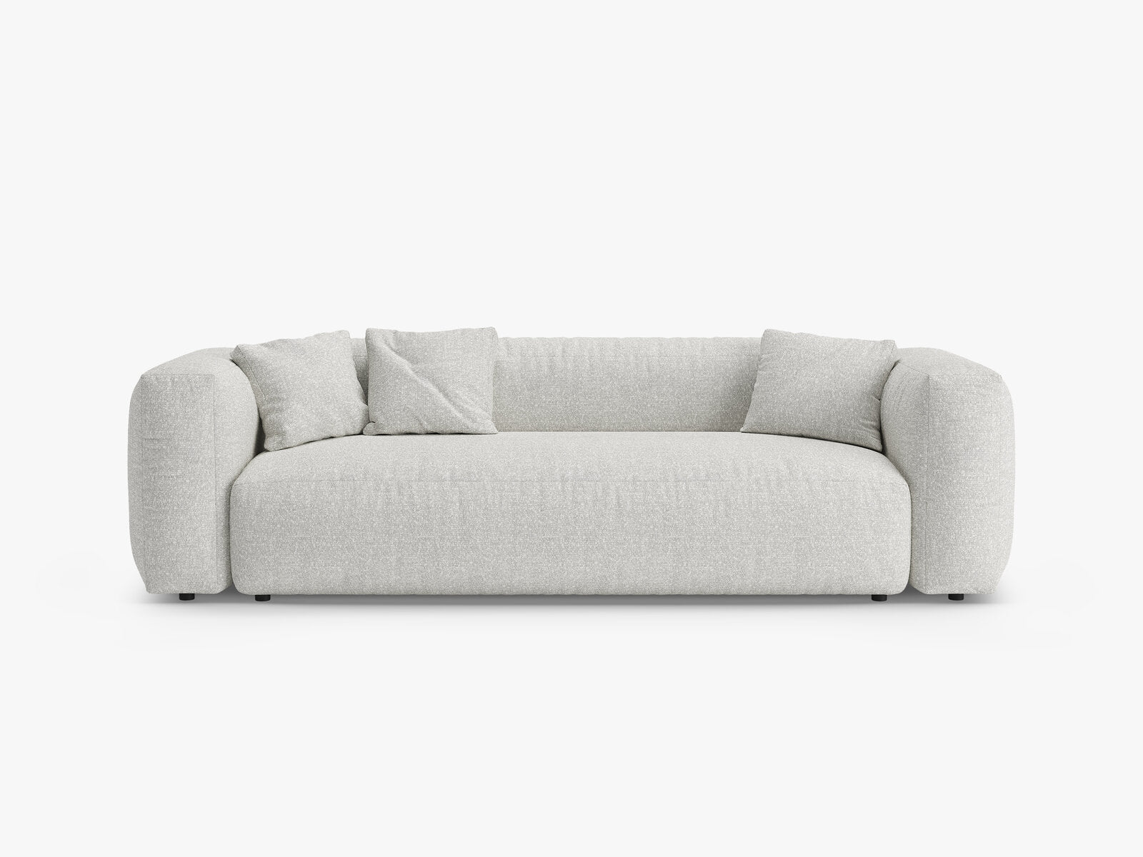 Micadoni Martina Schlafsofa 3-Sitzer Boucle Monet Grau Beige Melange