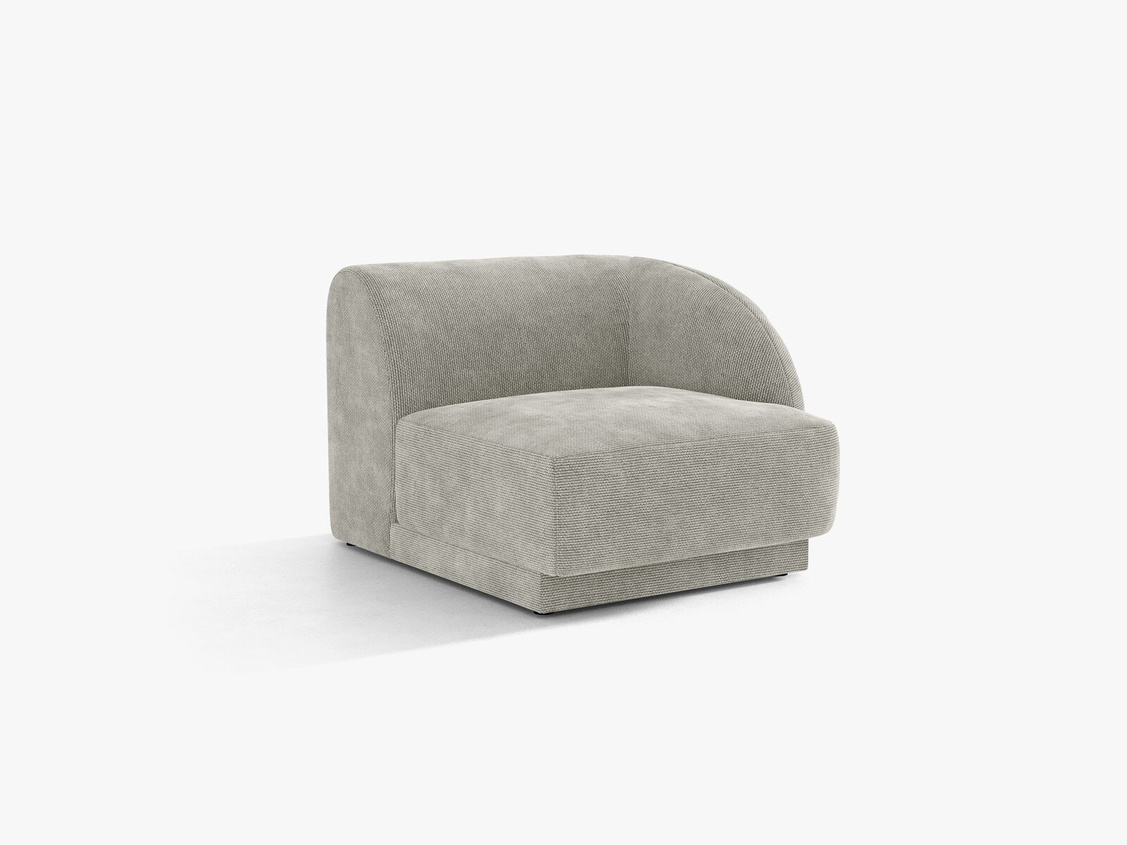 Micadoni Eckmodul Miley 1-Sitzer Rechts Chenille Haga Hellgrau
