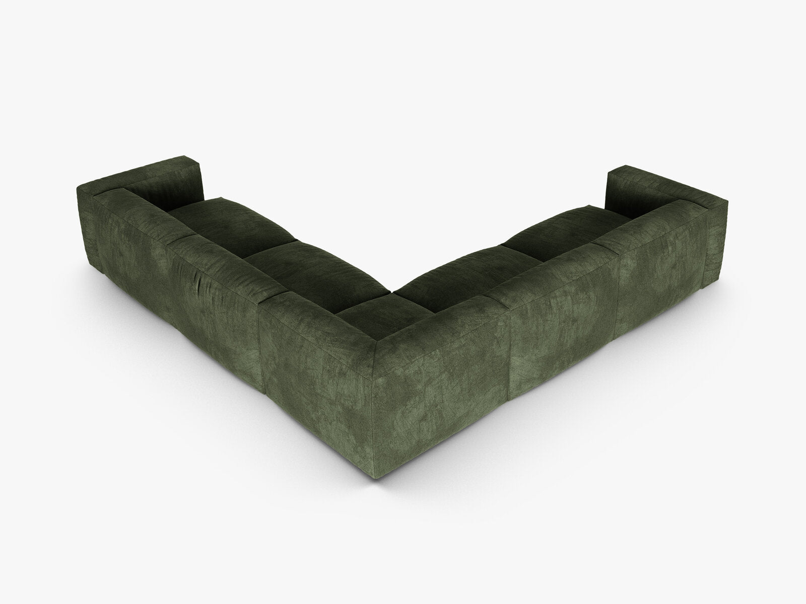 Micadoni modulares symmetrisches Ecksofa XL Martina 5-Sitzer 90cm Sitztiefe Samt Vogue Grün