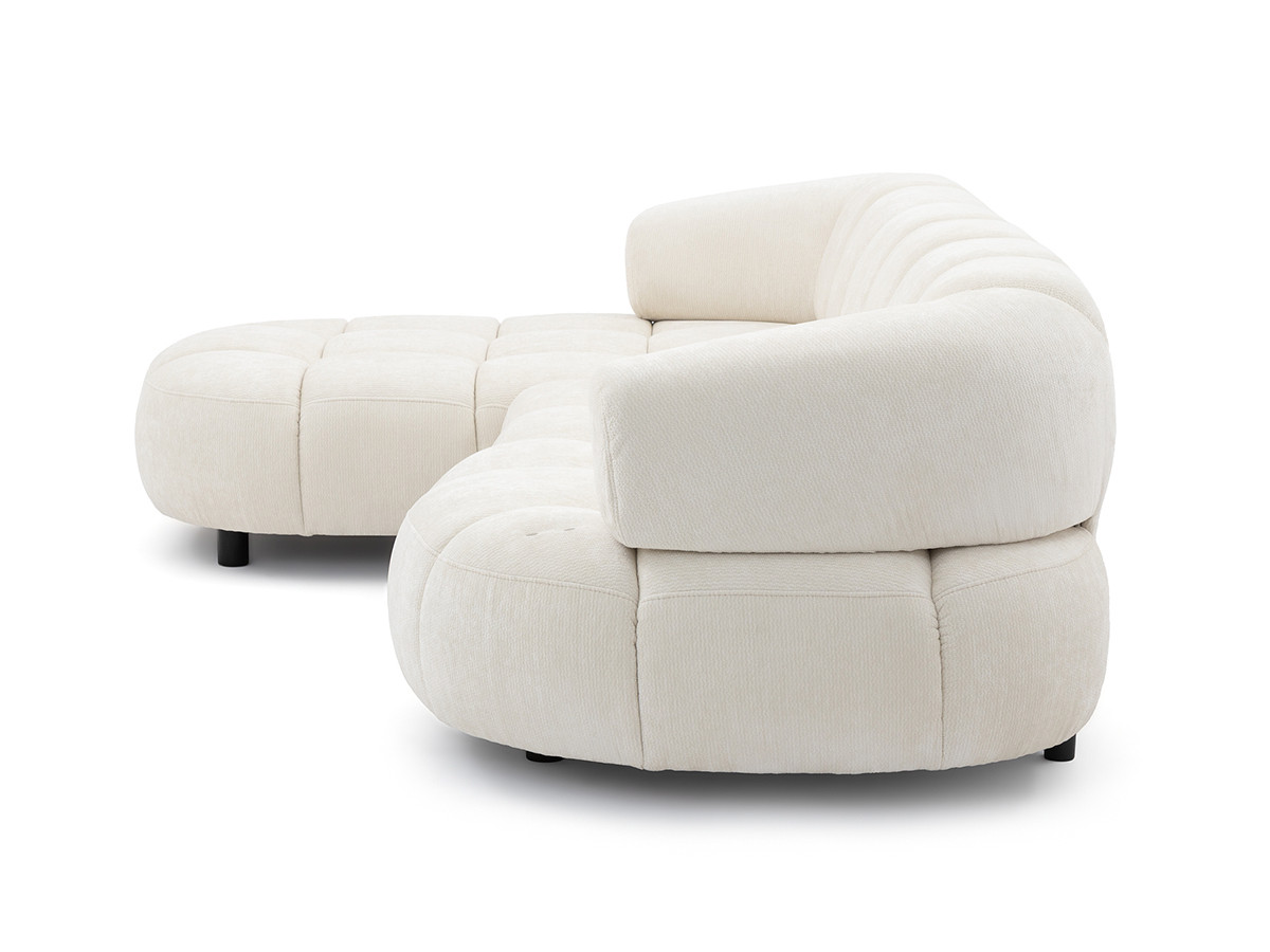 Bobochic Lovely Ecksofa mit Schlaffunktion Stoff Beige Ecke links