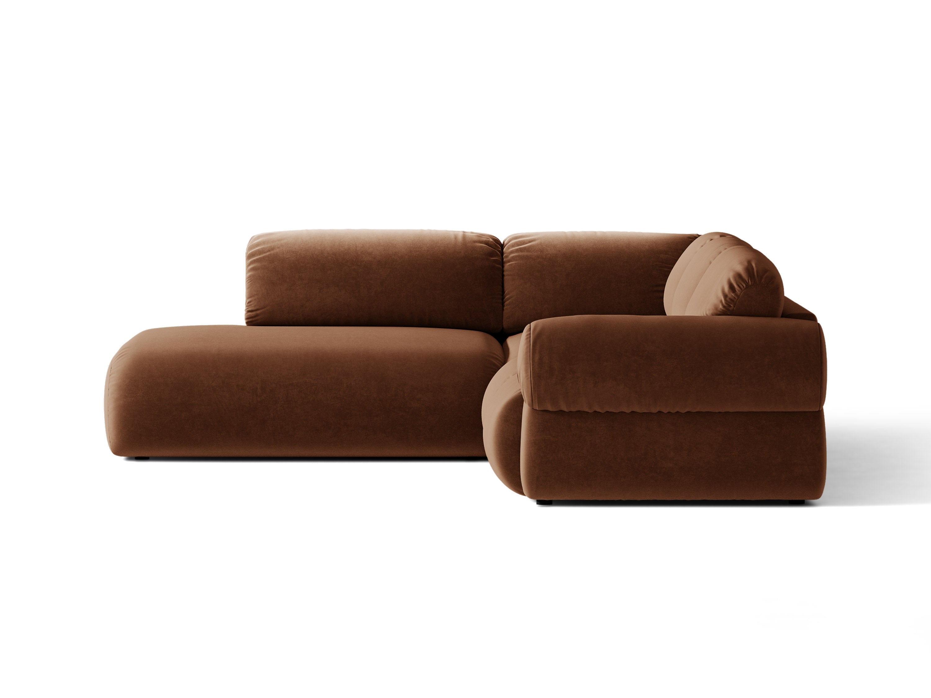 Micadoni Ophelia Ecksofa 289 cm Links Samt Salvador Braun