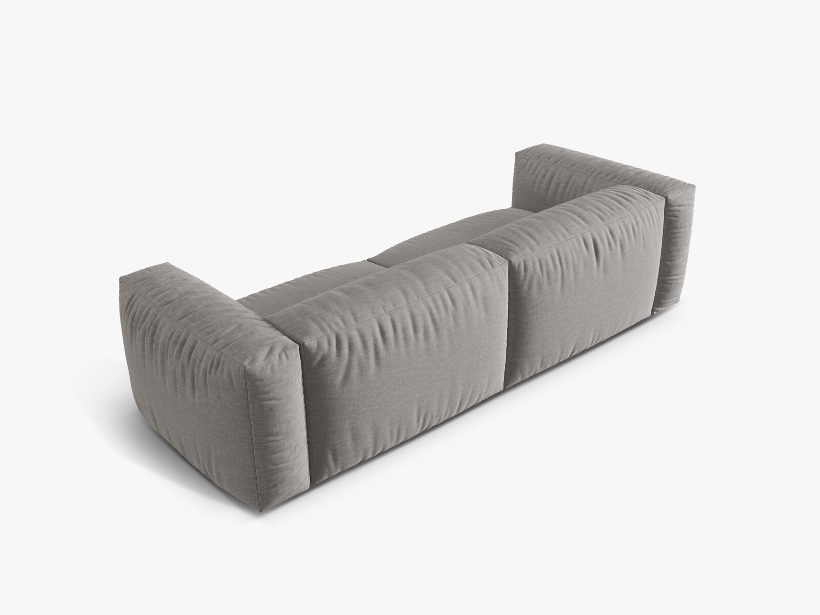 Micadoni Sofa Martina 3-Sitzer Strukturierter Stoff Boston Hellgrau