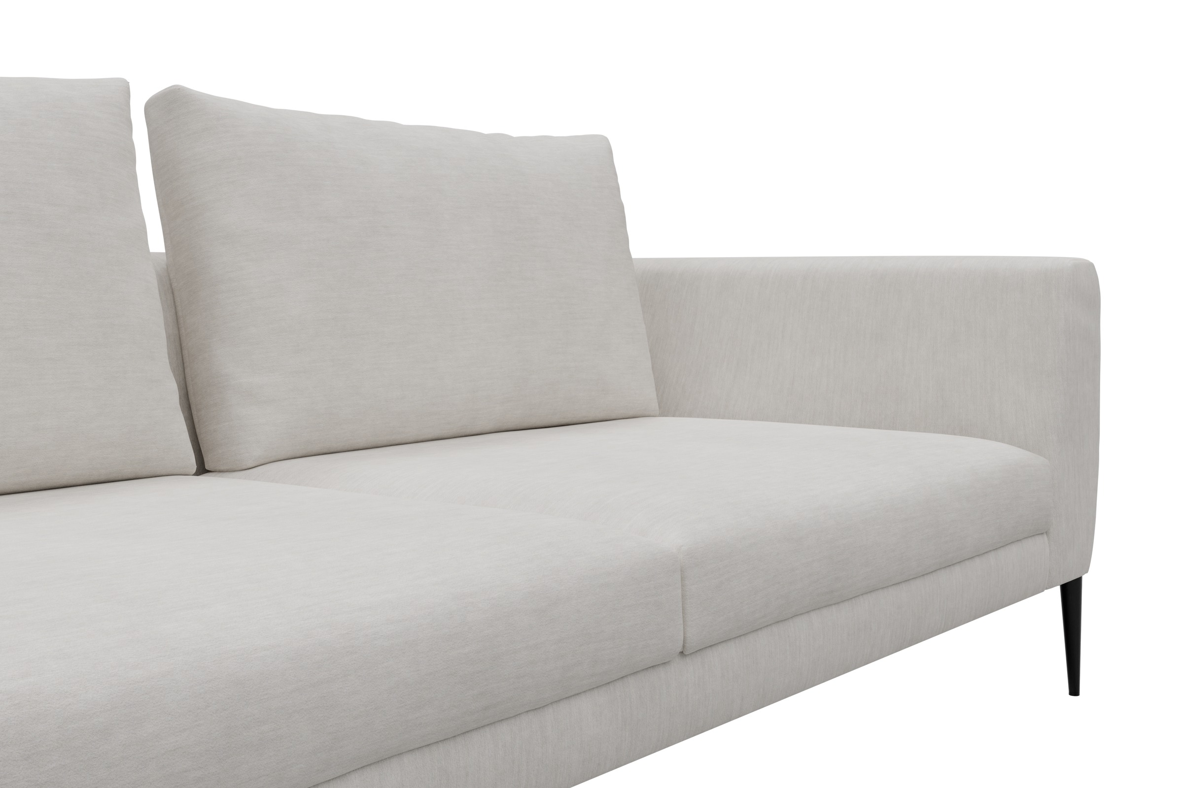 Ecksofa Paul Relax-Ecke rechts mit 2-Sitzer Vivus-Dusty-Off-White