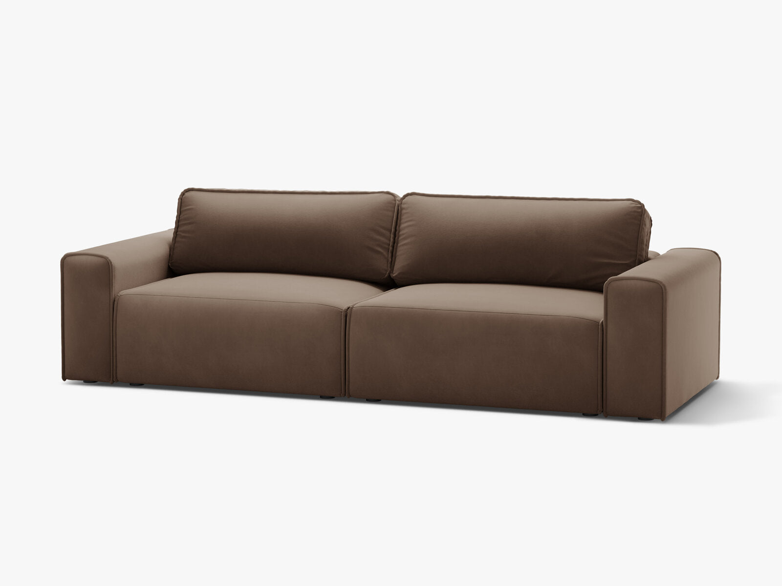 Micadoni Sofa Victor 3-Sitzer mit Schlaffunktion Samt Schokolade