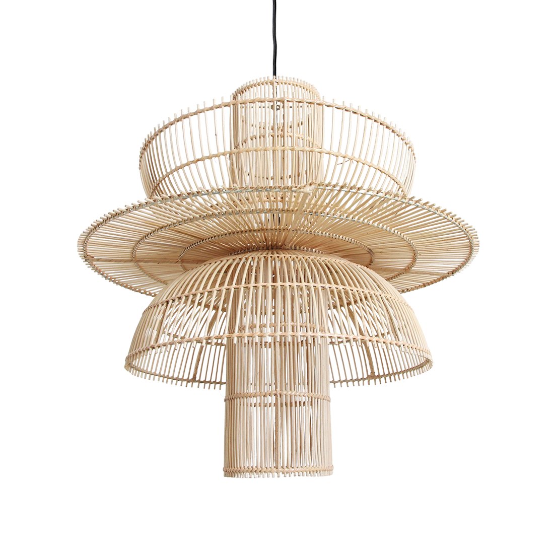 Raw Materials Pendelleuchte Rattan asymmetrisch