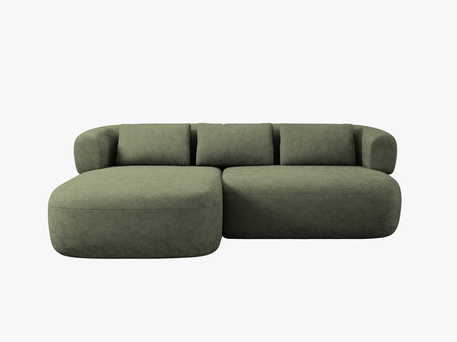 Micadoni 5-Sitzer Ecksofa Jenny Kleine Version Links Chenille Perfect Harmony Grün