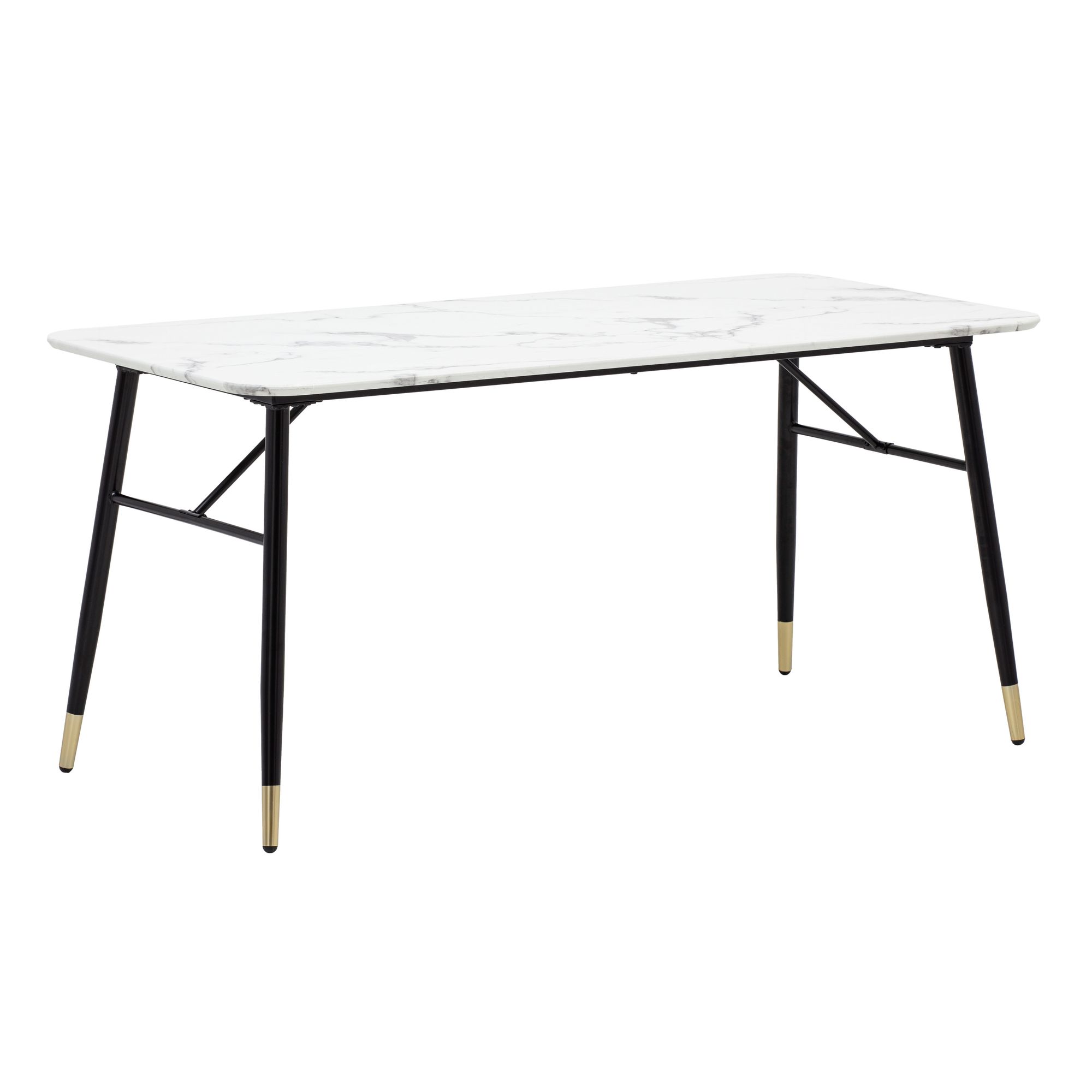 Esstisch Gaupen Marmoroptik Weiß 200 × 90 × 76 cm