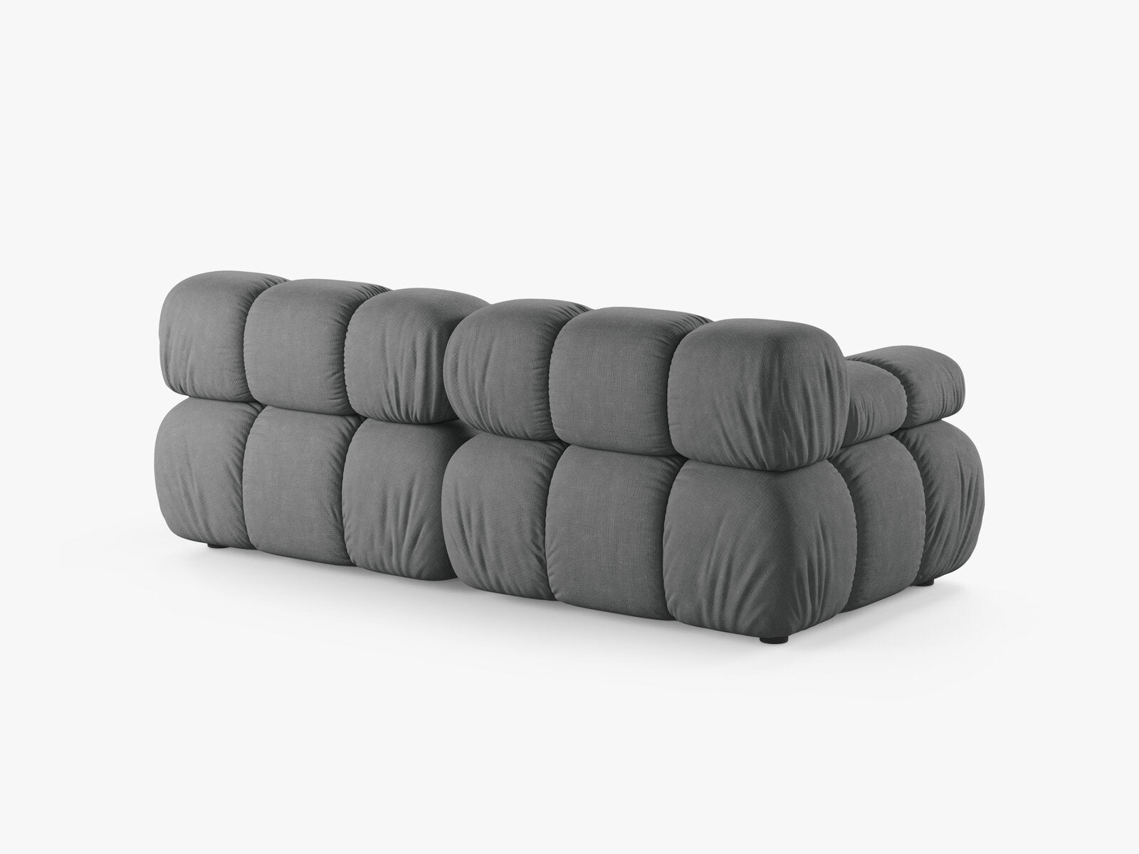 Micadoni Modulares Sofa Bellis 2-Sitzer Strukturierter Stoff Liberty Grau
