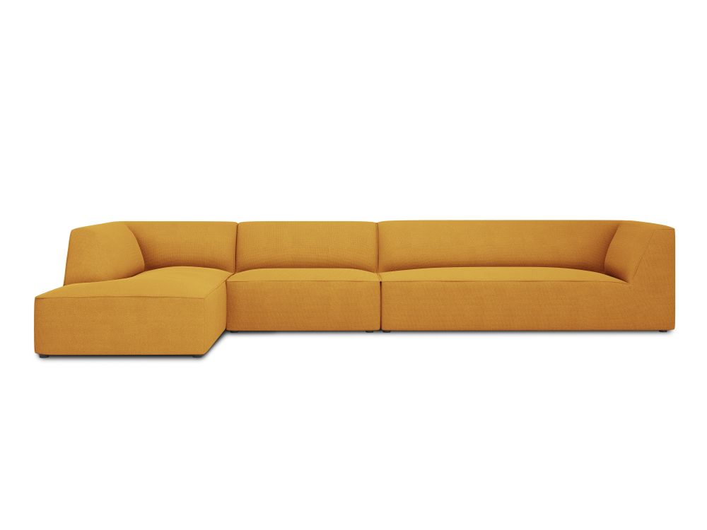 Cosmopolitan Design Ecksofa Siena 5-Sitzer Strukturierter Stoff Ottawa Gelb Links