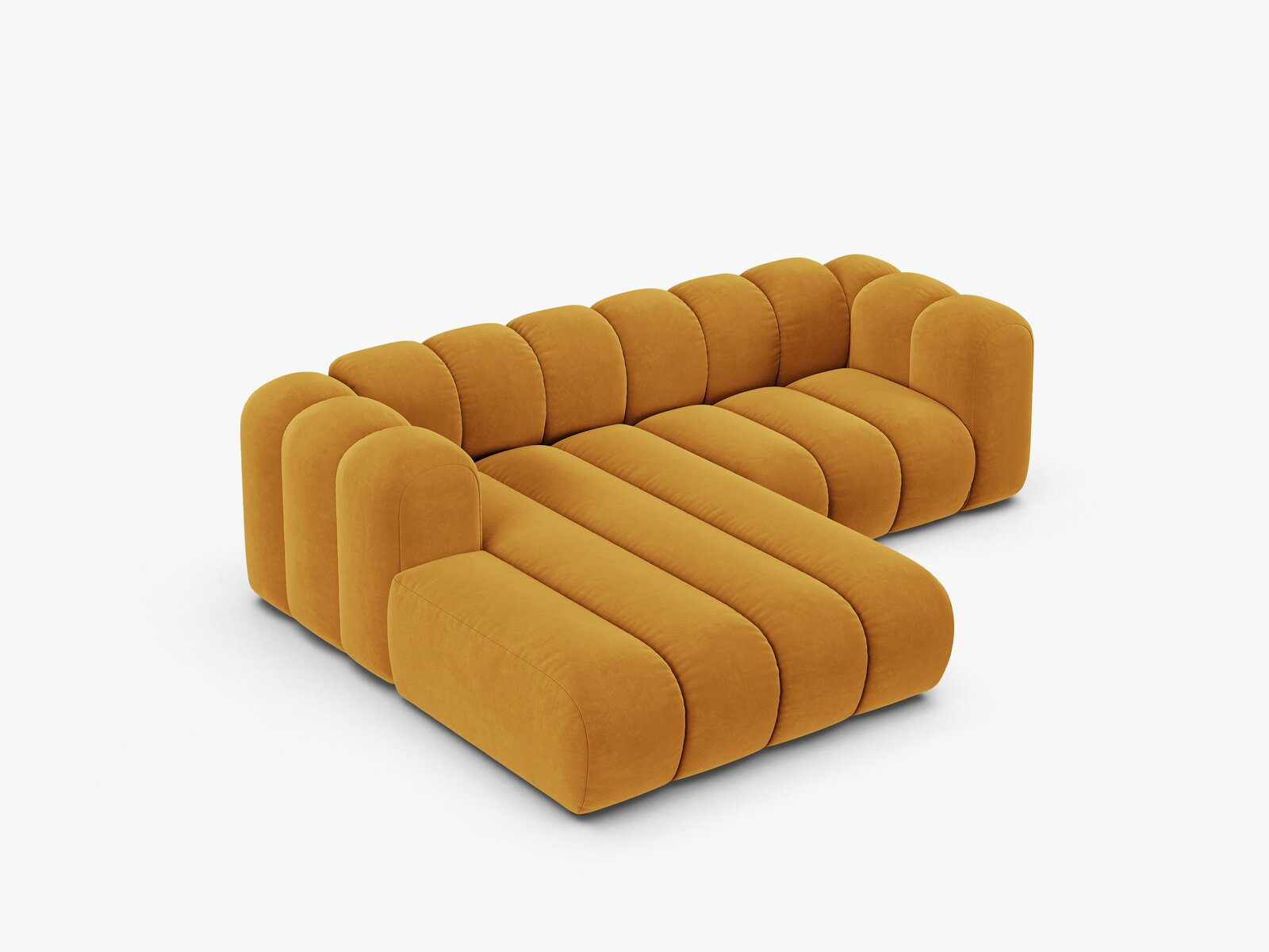 Micadoni Modulares Ecksofa Lupine 3-Sitzer Samt Venus Gelb Links