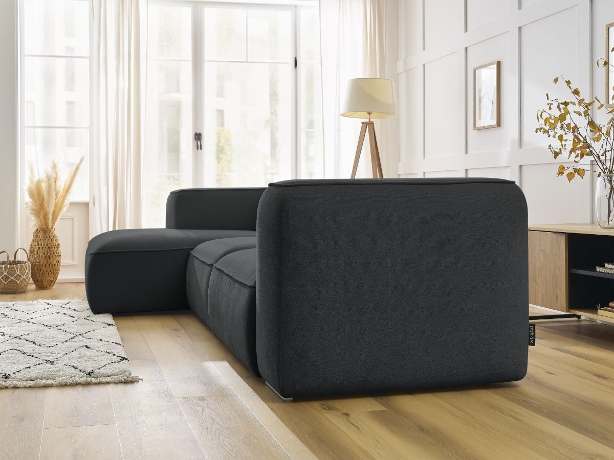 Bobochic Zephyr Ecksofa 349 × 165 cm Strukturstoff Dunkelgrau Ecke links