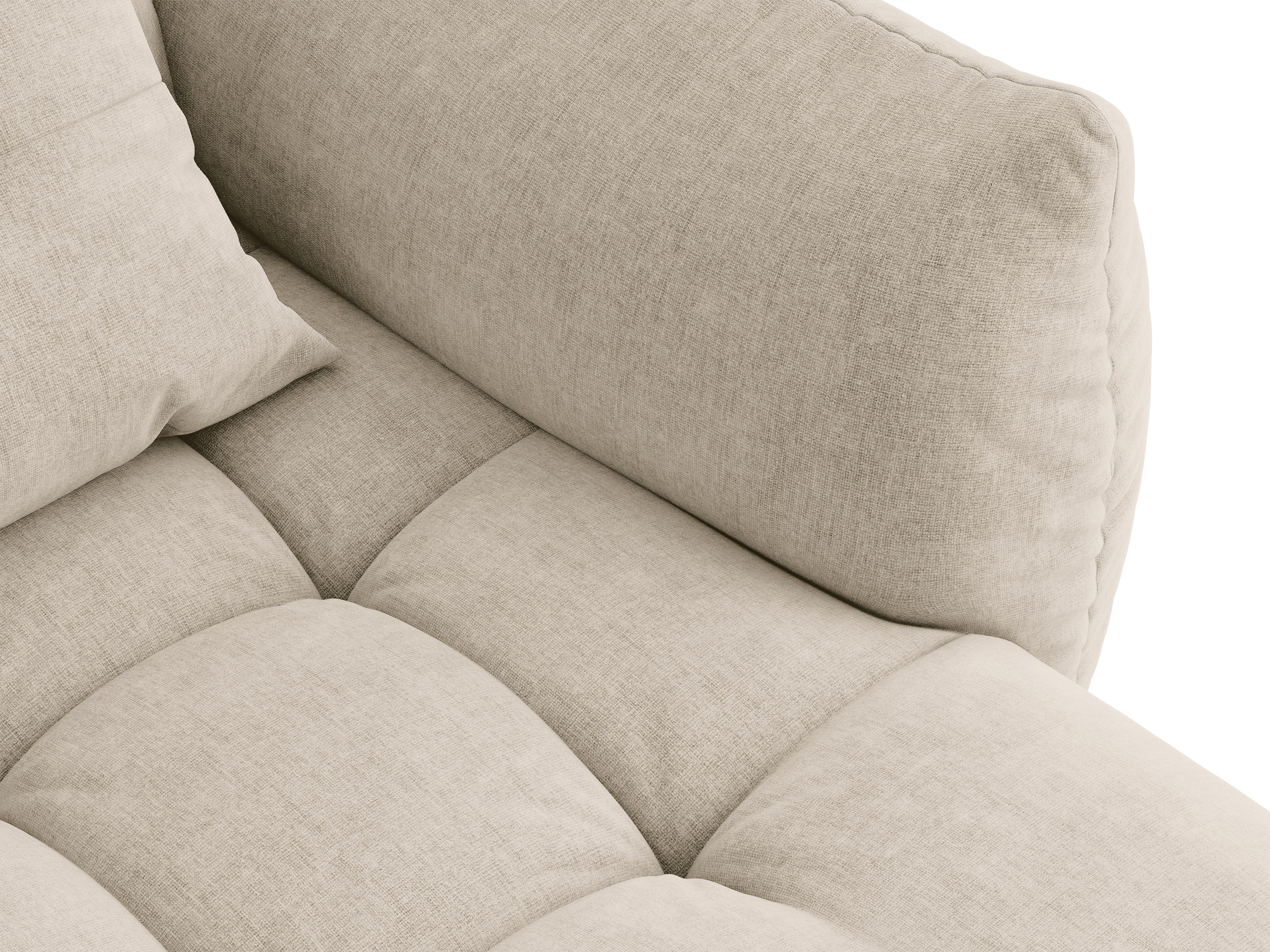 Micadoni Bloom Ecksofa 6-Sitzer Rechts Strukturierter Stoff Wind Helles Beige