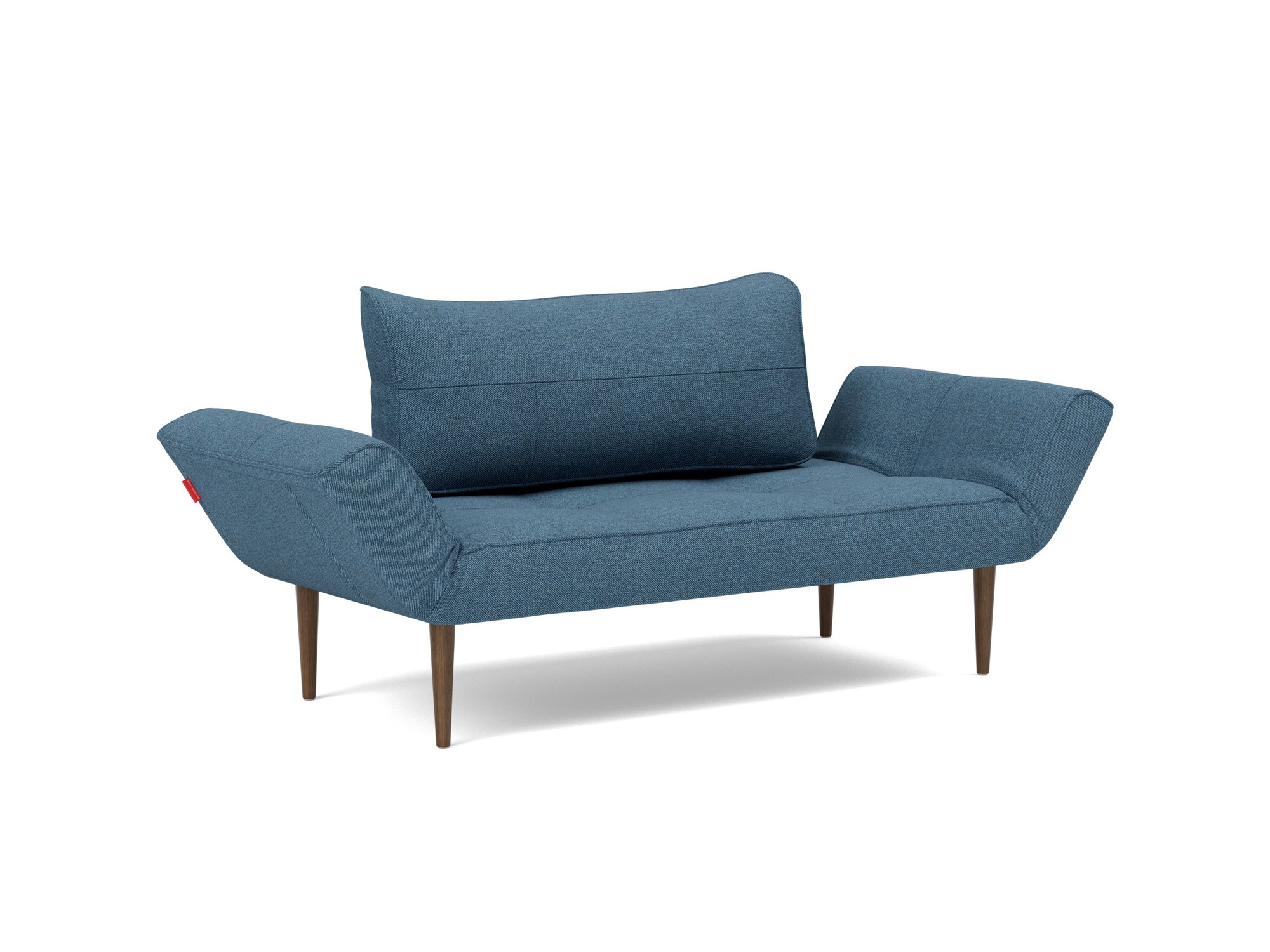 Tagesbett Zeal Strukturierter Stoff Weda 302-Weda-Blue Beine Styletto Eiche dunkel