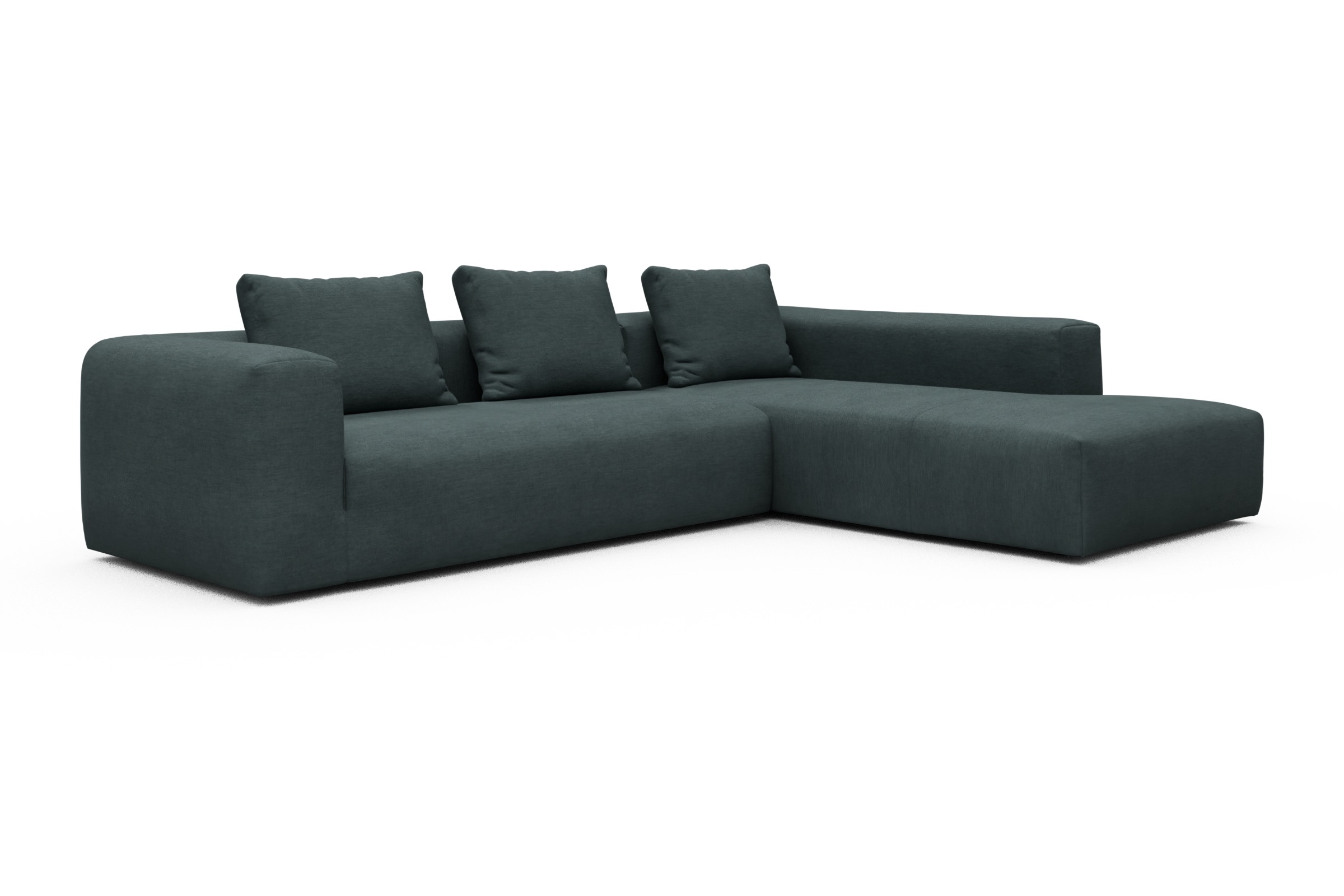 Ecksofa Fred Relax-Ecke rechts mit 2,5-Sitzer Vivus-Blue
