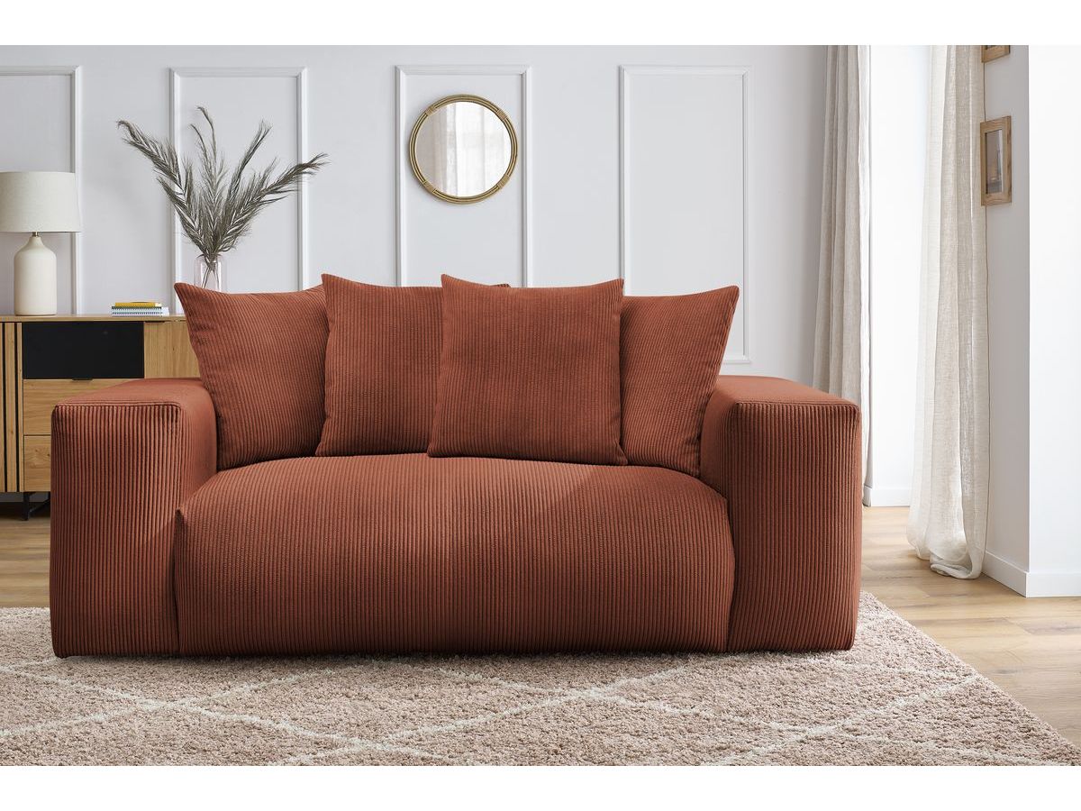 Bobochic Voltaire Sofa 2-Sitzer Cordsamt Orange