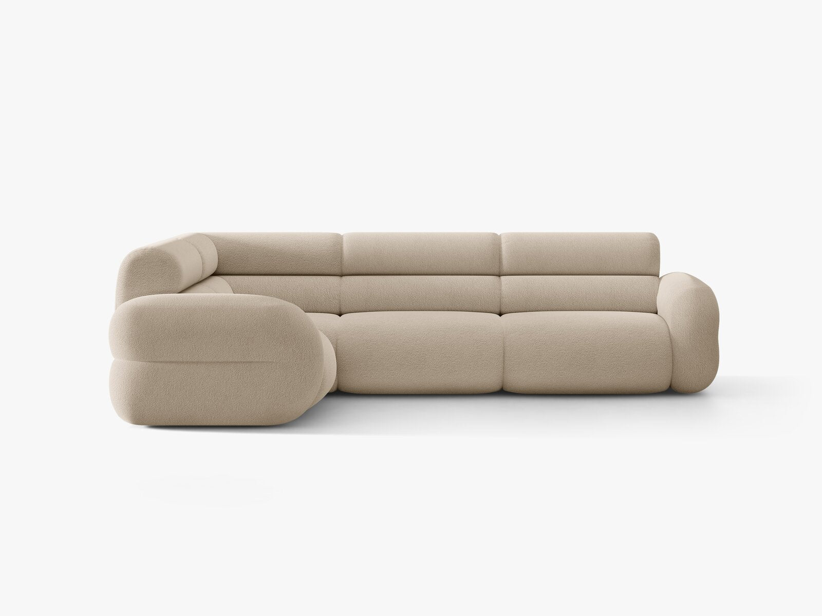 Micadoni Neo Ecksofa 5-Sitzer Rechts Boucle Baloo Beige