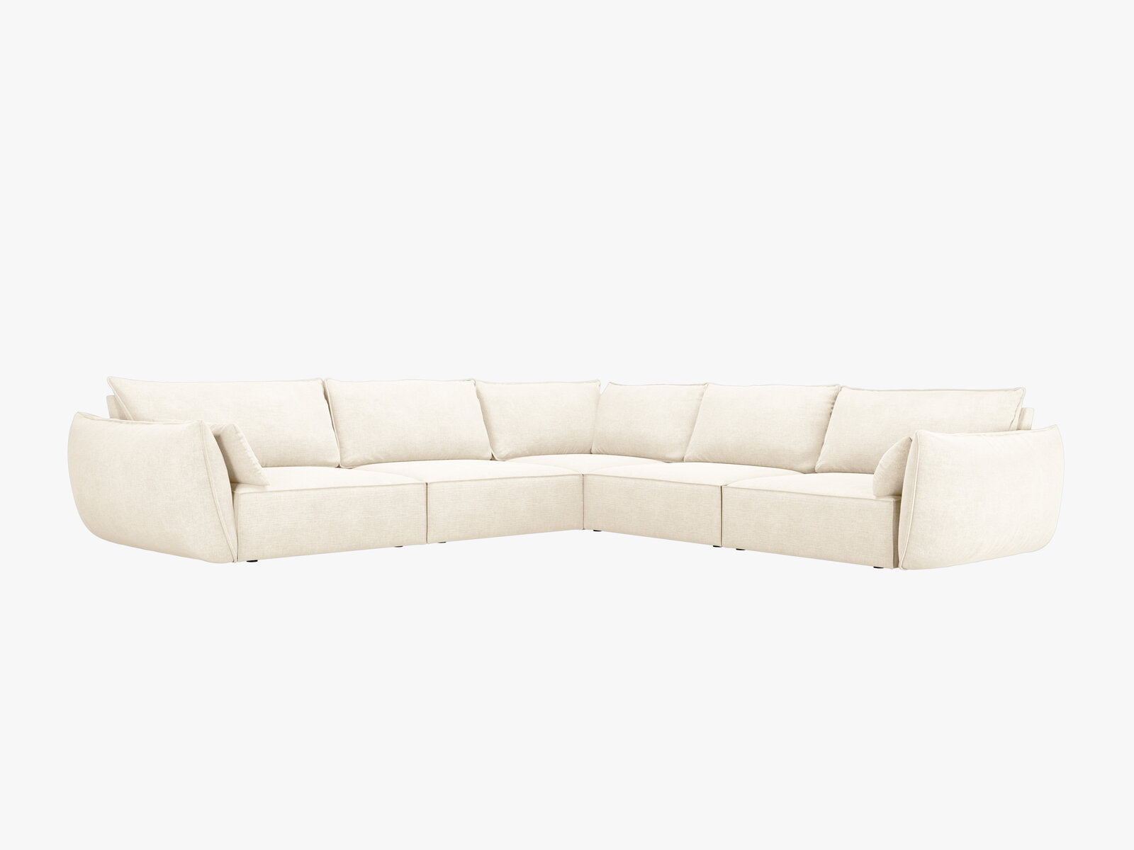 Micadoni Ecksofa Kaelle 7-Sitzer Chenille Over The Horizon Helles Beige