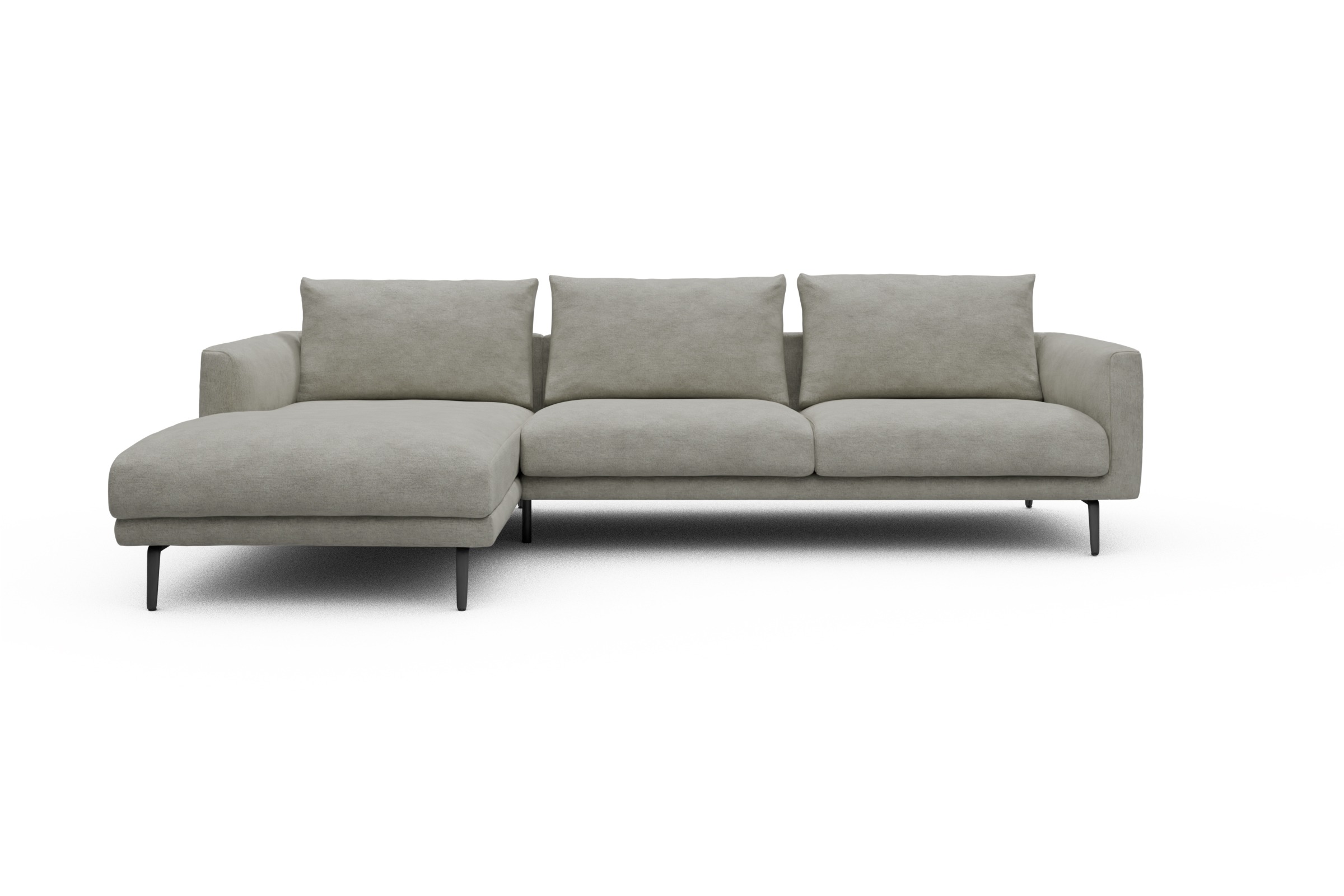 Skandi Home Ecksofa Karl Chaiselongue links mit 2,5-Sitzer Carreno-Moon-Stone-White moebelfaktor