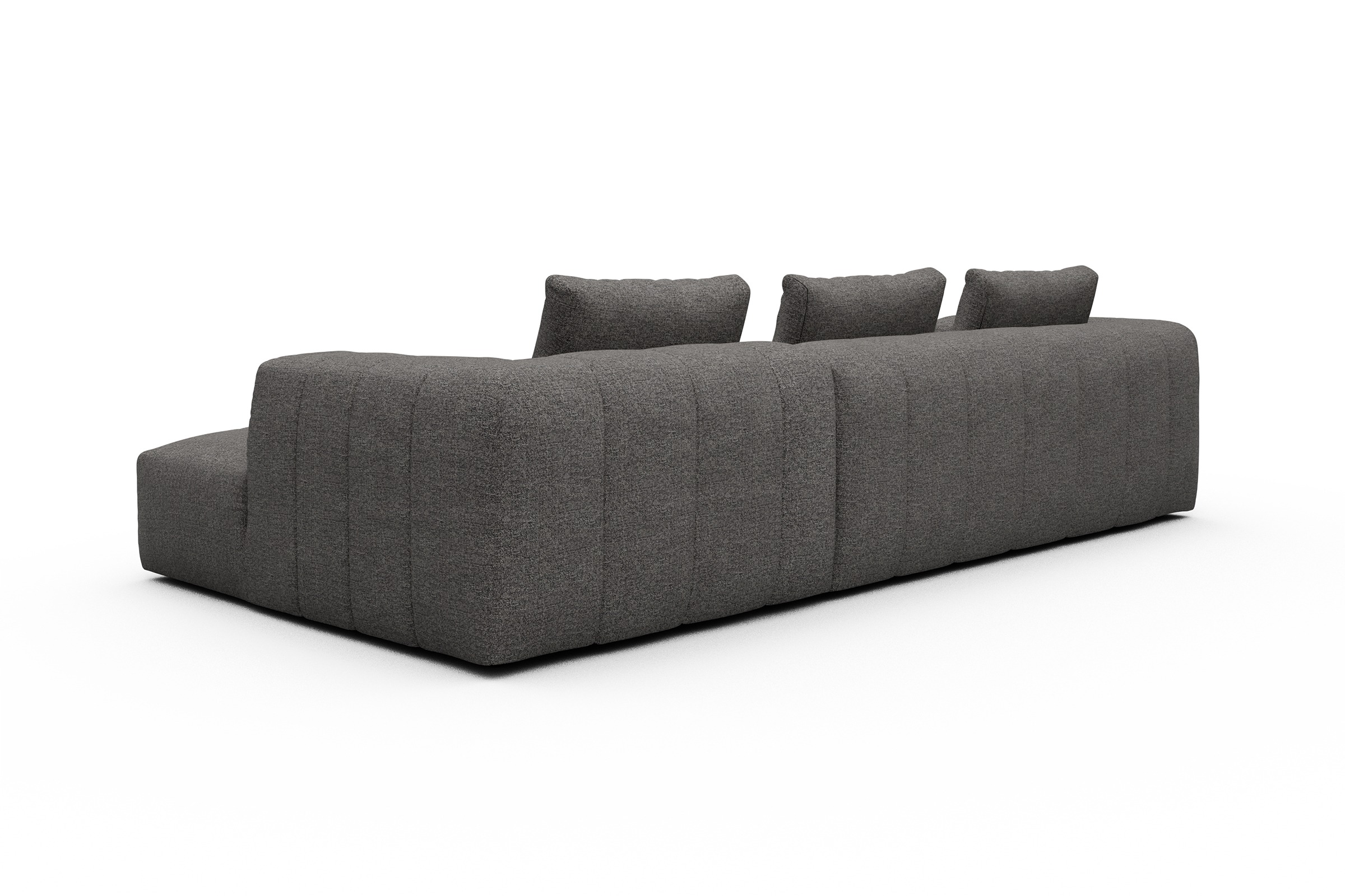 Ecksofa Hugo 2,5-Sitzer Armlehne links mit Chaiselongue Carreno-Salt-and-Pepper
