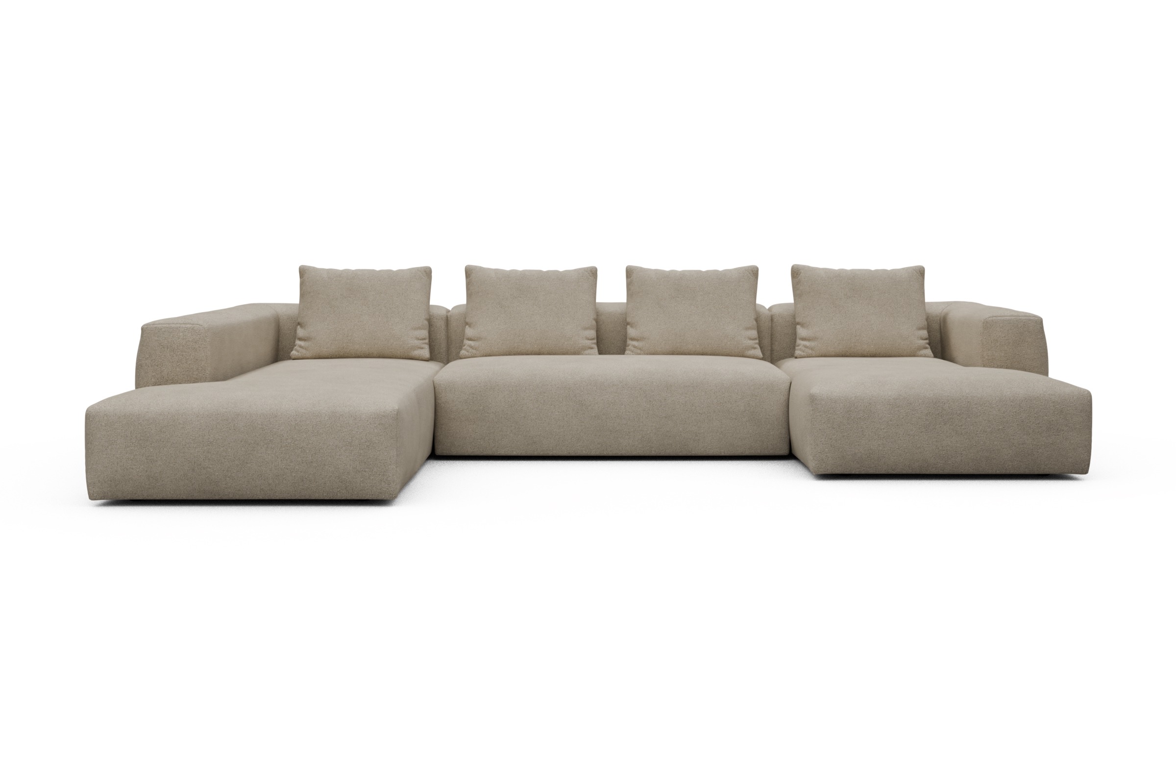 Skandi Home Wohnlandschaft Fred Relax-Ecke links mit 2-Sitzer und Chaiselongue rechts Boucle-Belge moebelfaktor