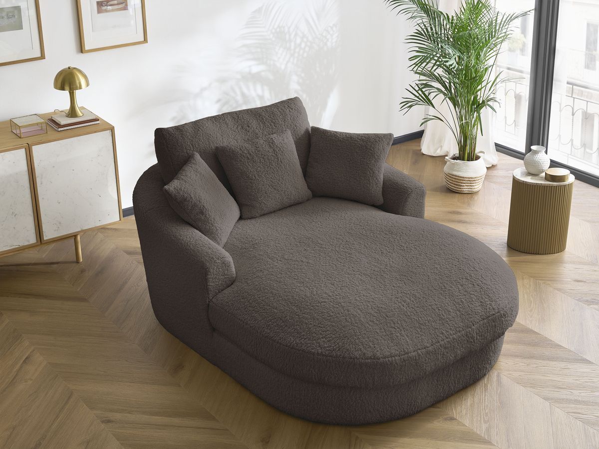 Bobochic Belem Méridienne-Modul Bouclé-Stoff Braun