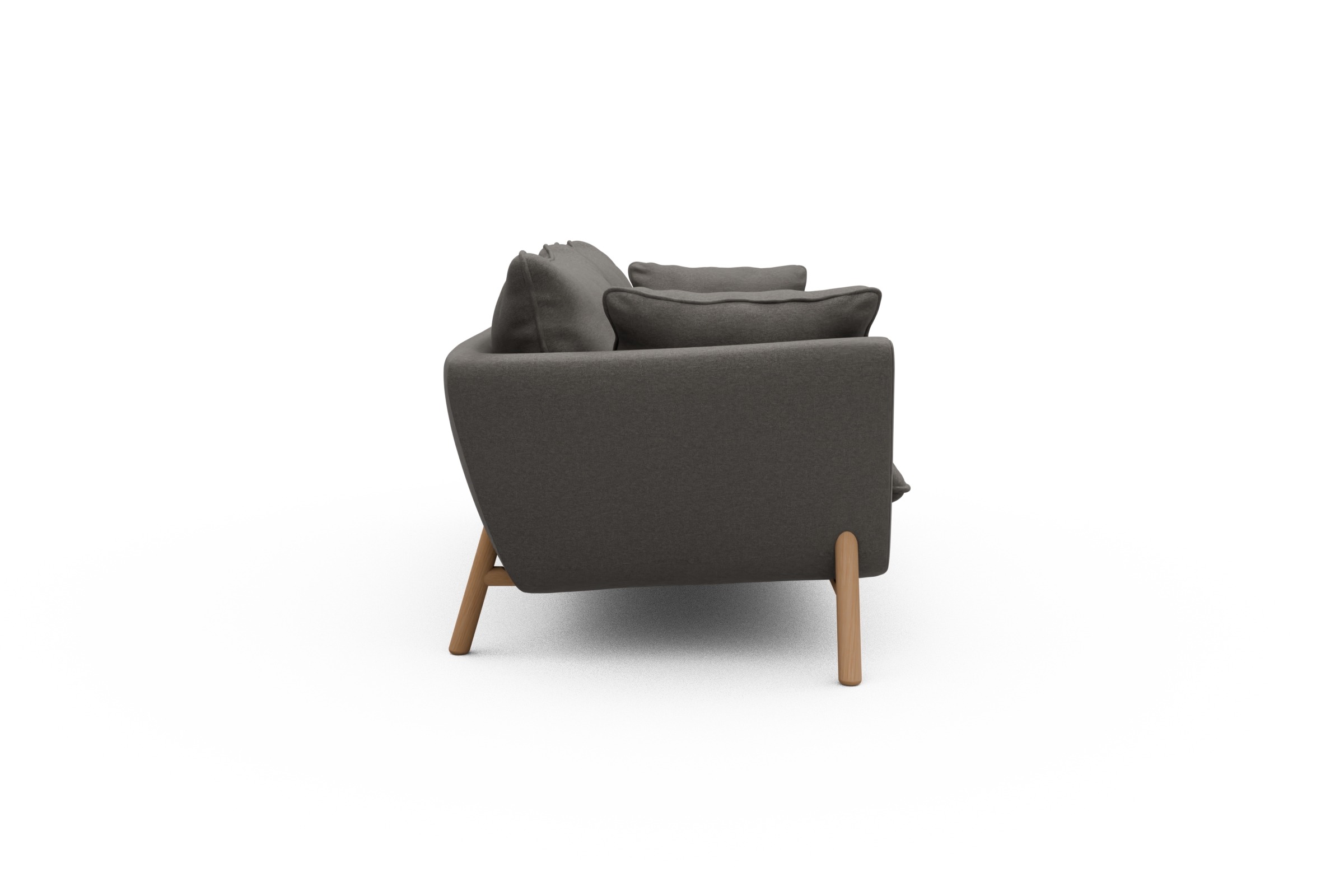 Sofa Emil PREMIUM 3-Sitzer Beinfarbe Eiche Natur Satya-Taupe