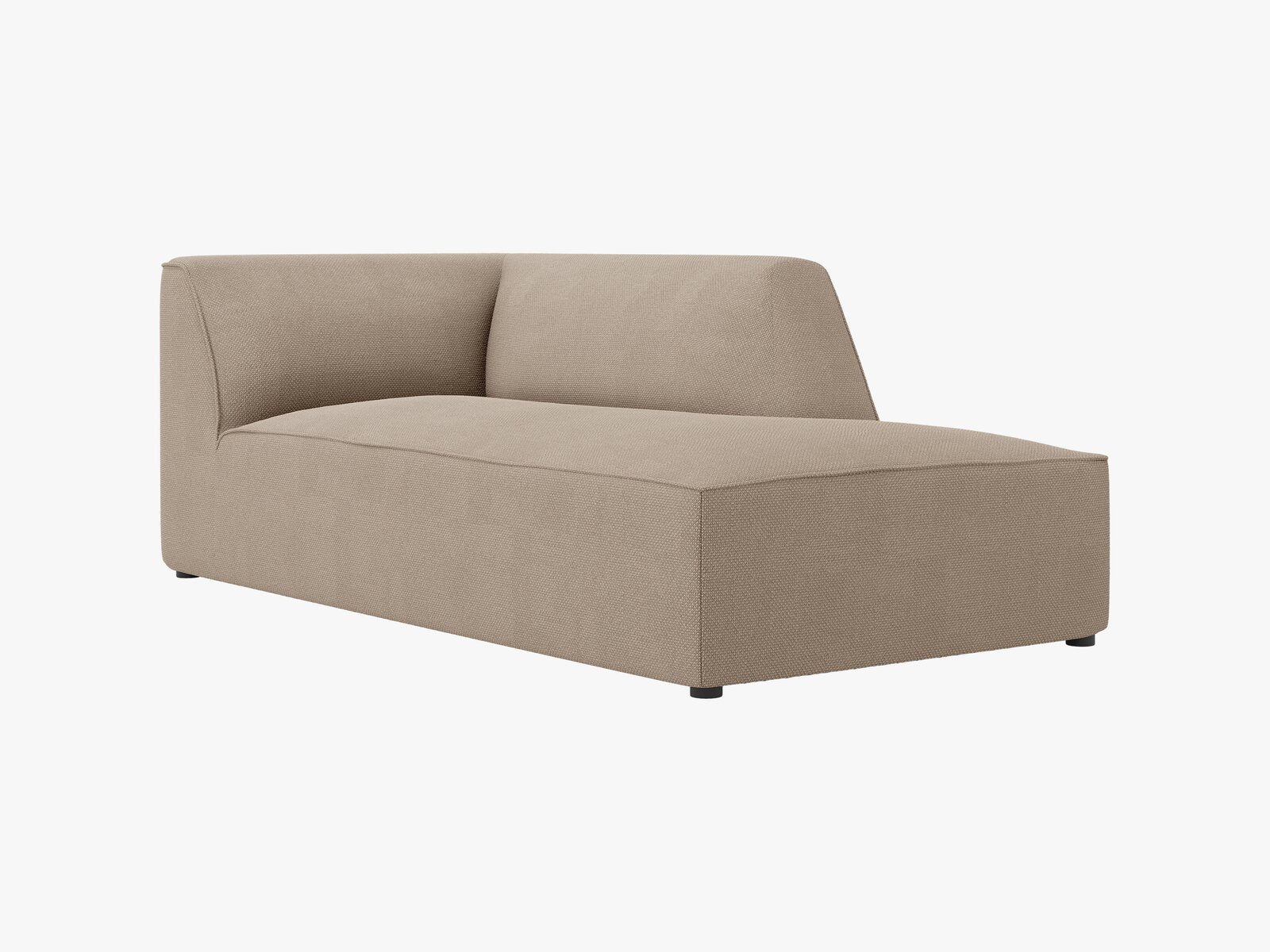 Micadoni Recamiere Ruby 1-Sitzer Rechts Strukturierter Stoff Ottawa Dunkelbeige