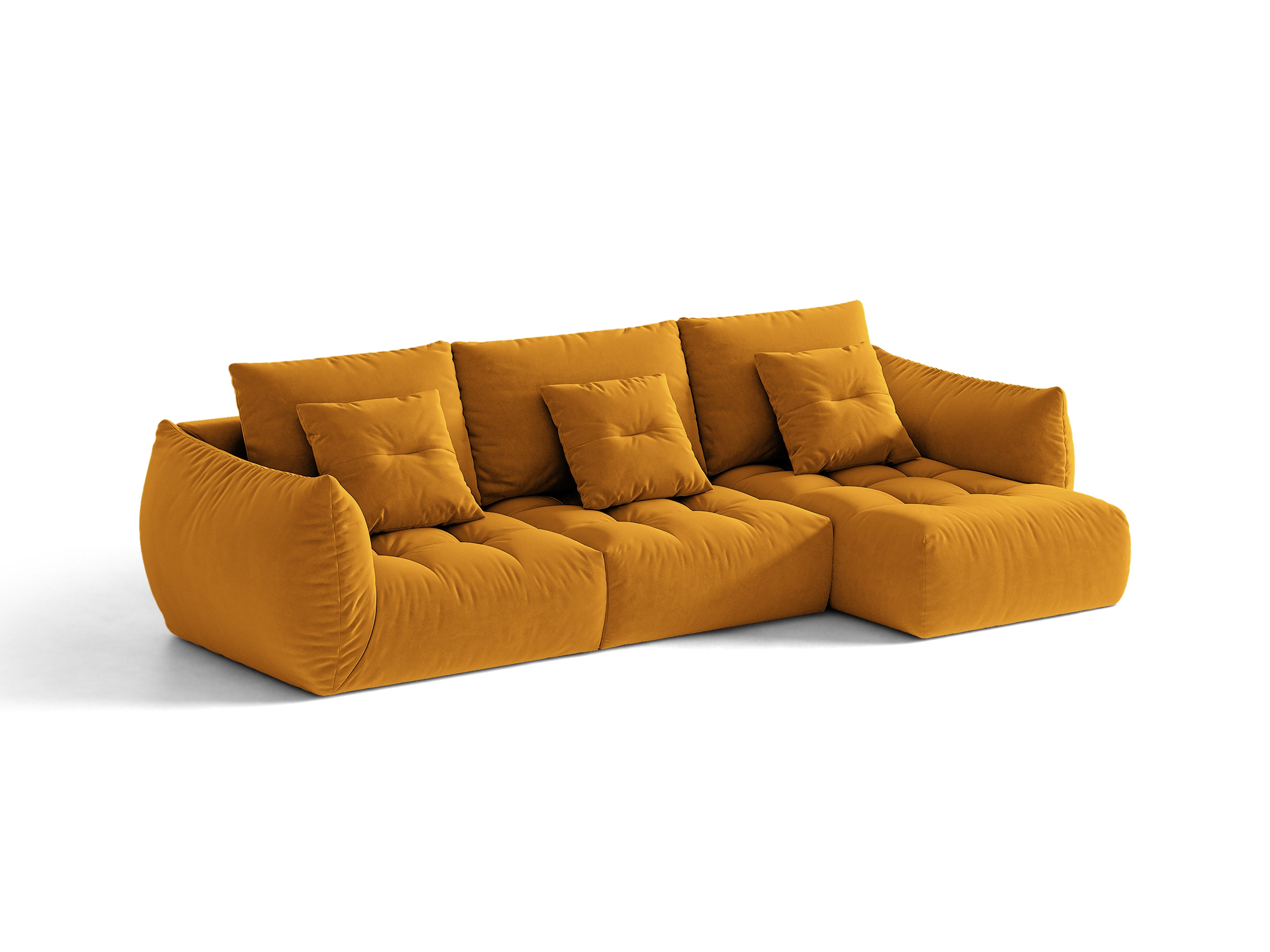 Micadoni Bloom Ecksofa 6-Sitzer Rechts Samt Casino Gelb