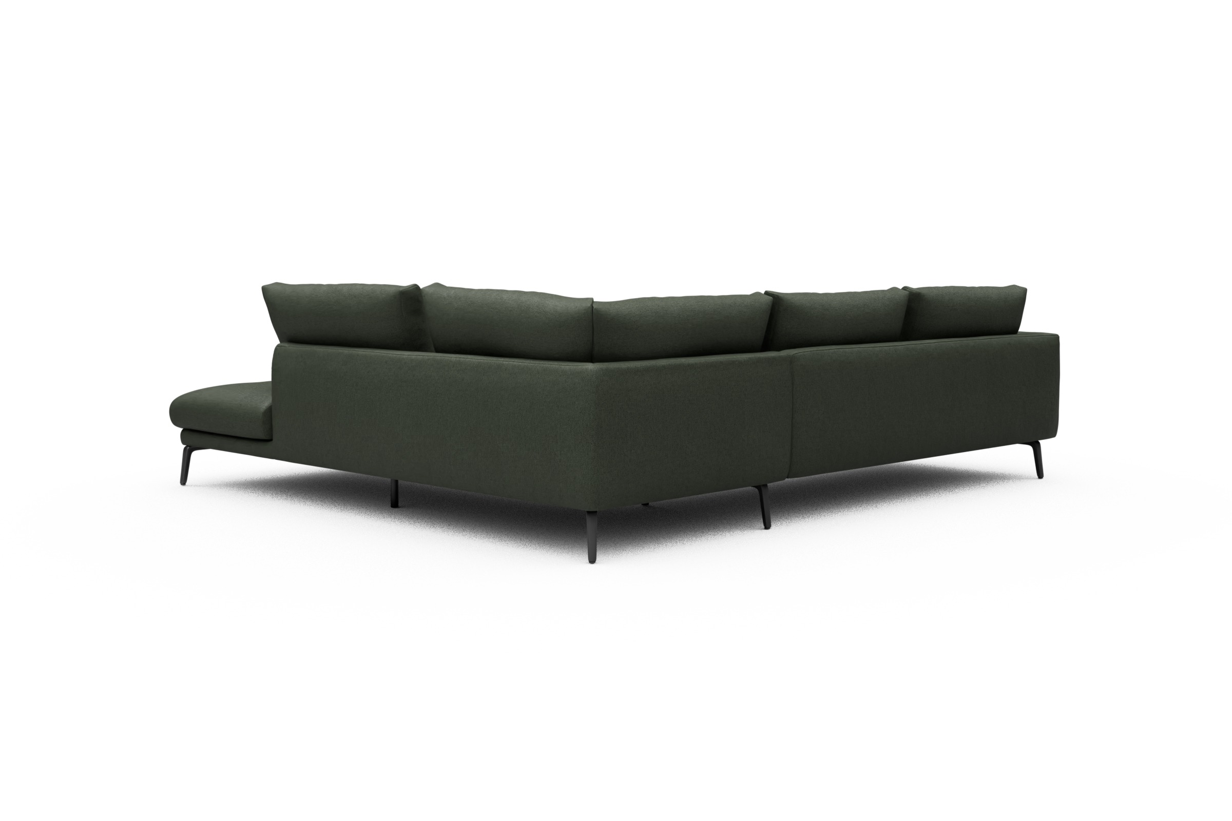 Ecksofa Karl Relax-Ecke rechts mit 2,5-Sitzer Denari-Forest-Green