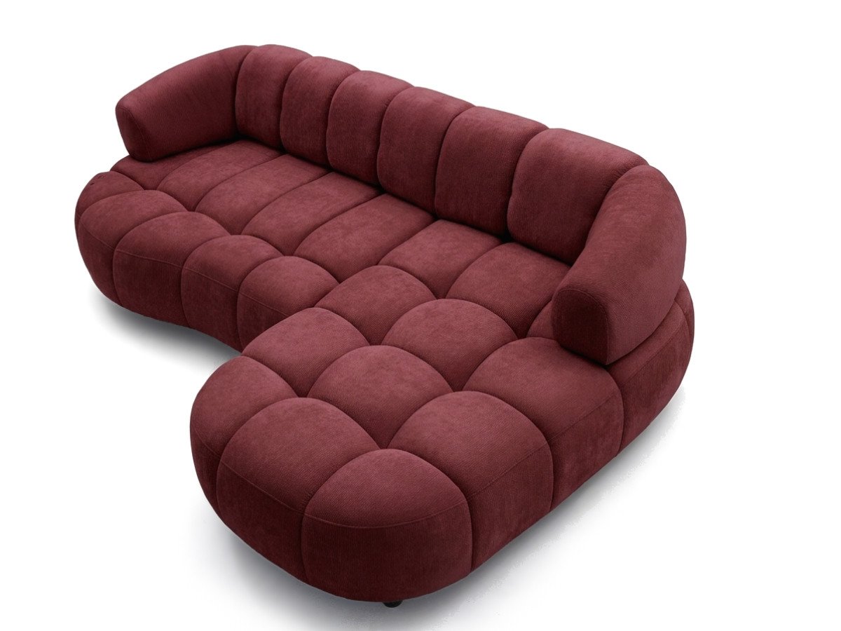 Bobochic Lovely Ecksofa mit Schlaffunktion Stoff Rot Ecke rechts