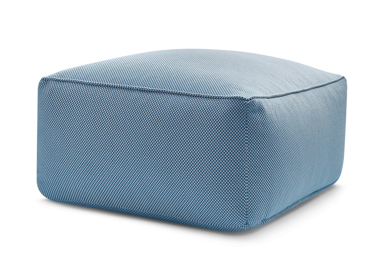 Bobochic Riviera Pouf 80 × 80 cm Melange-Stoff Dunkelblau